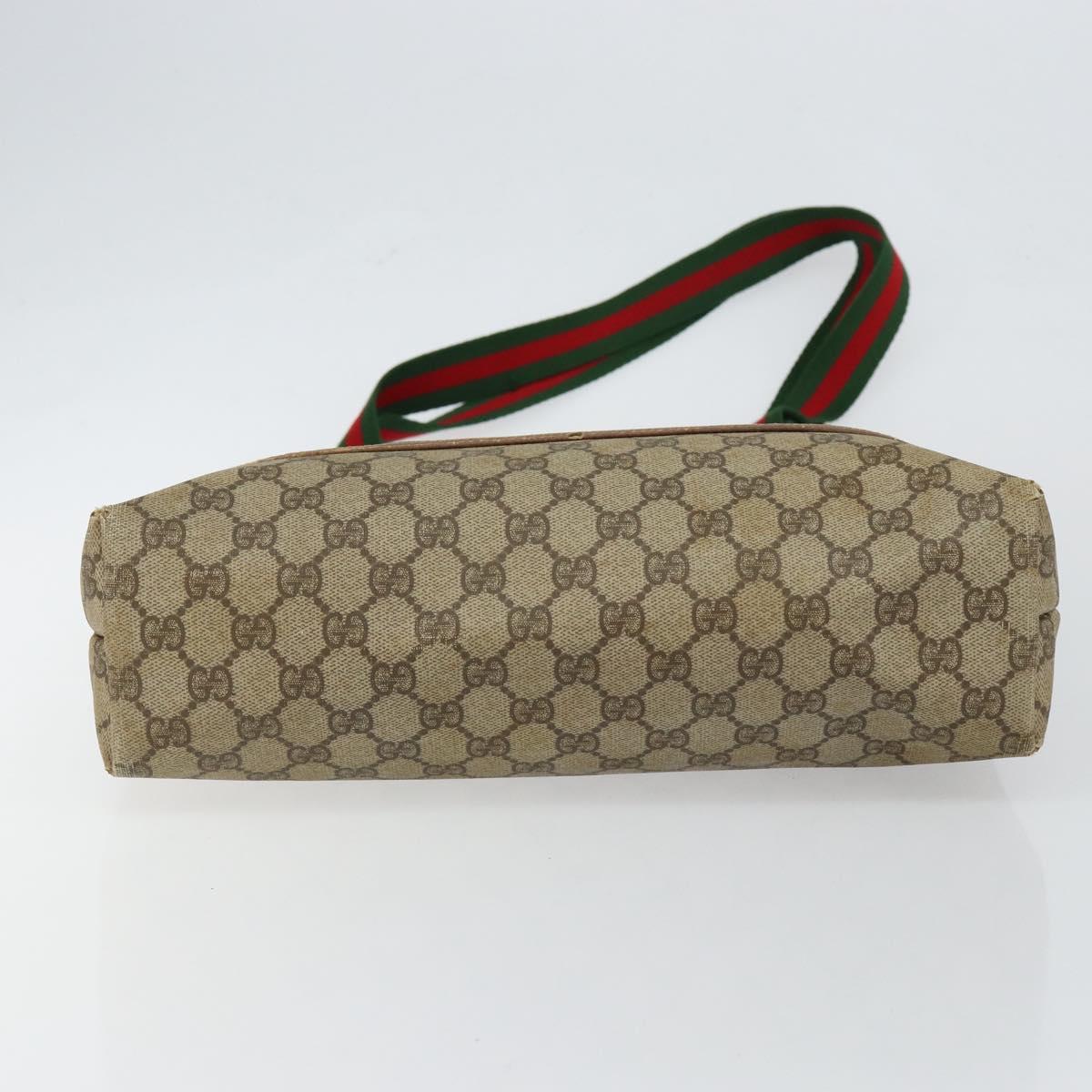 GUCCI GG Supreme Web Sherry Line Tote Bag PVC Beige Gold 002 58 6487 Auth 147143