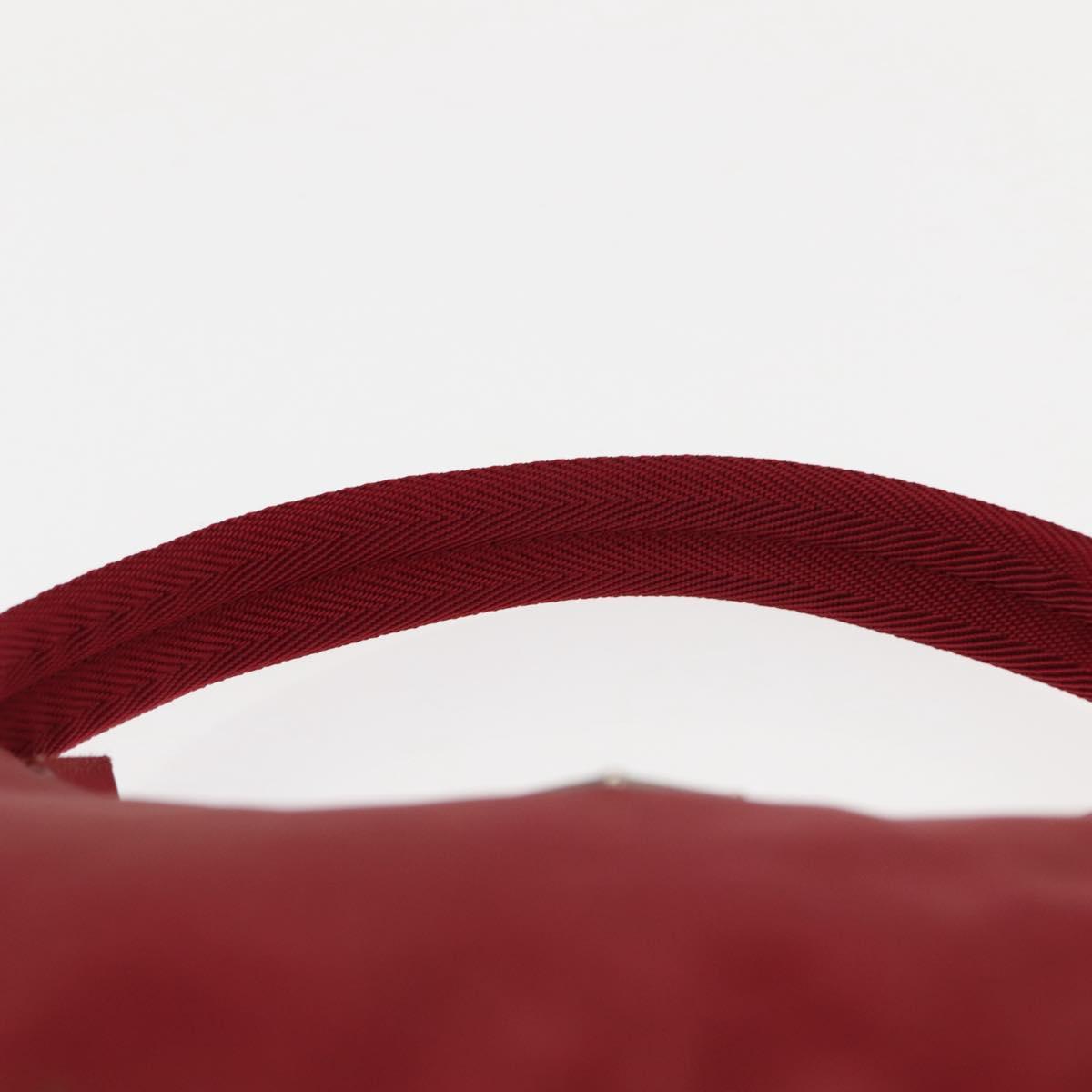 PRADA Hand Bag Nylon Red Silver Auth 147144