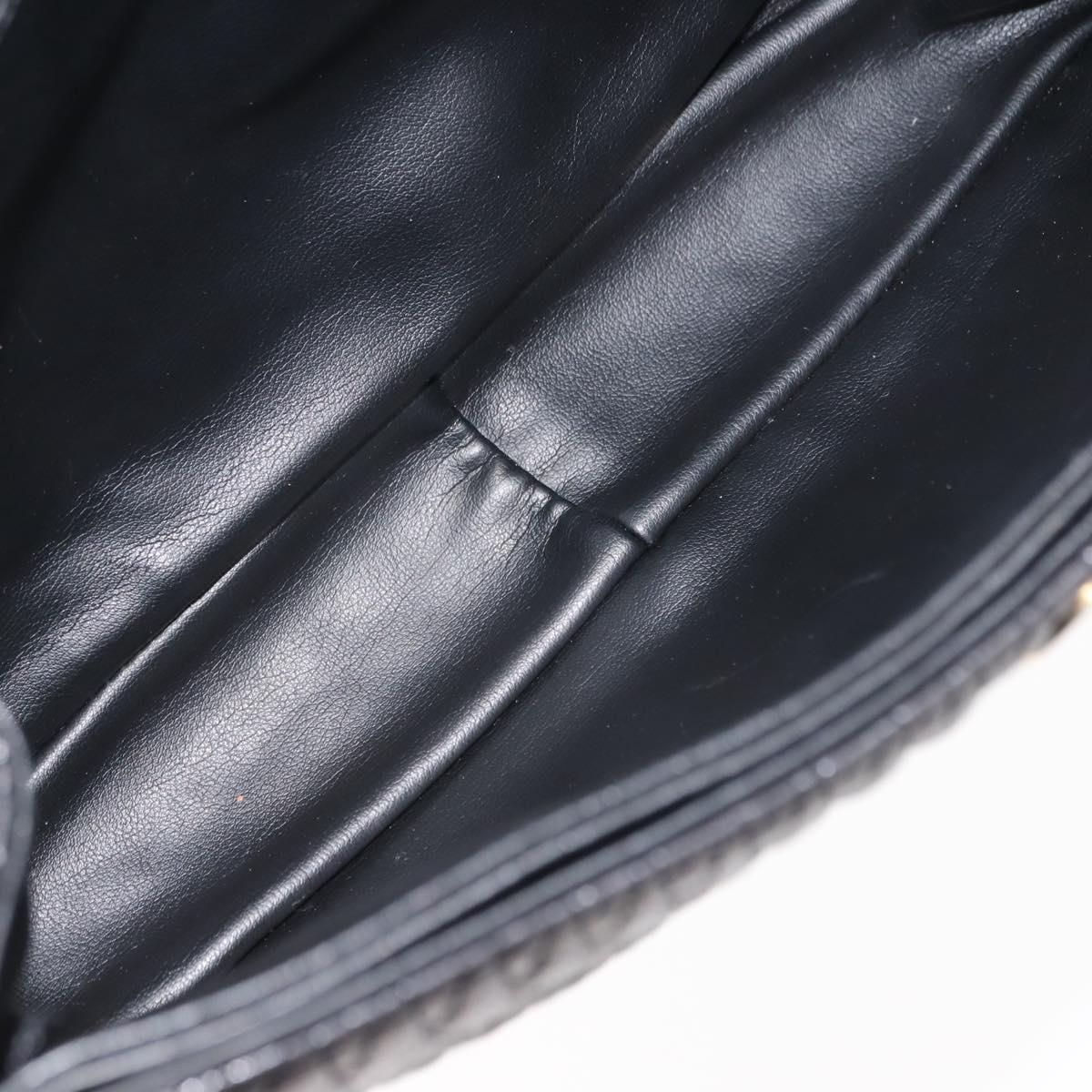 BALLY Chain Shoulder Bag Leather Black Auth 147146