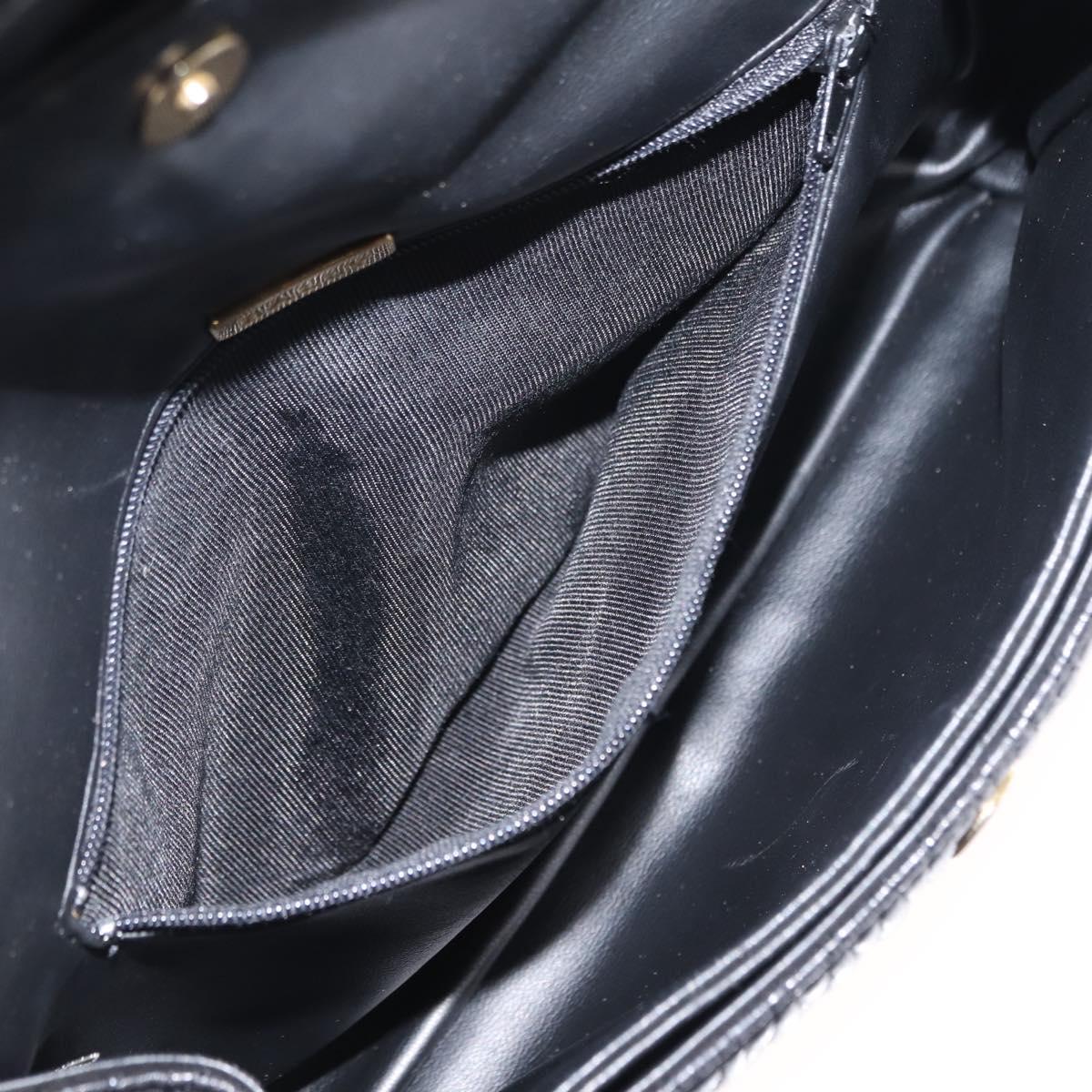 BALLY Chain Shoulder Bag Leather Black Auth 147146