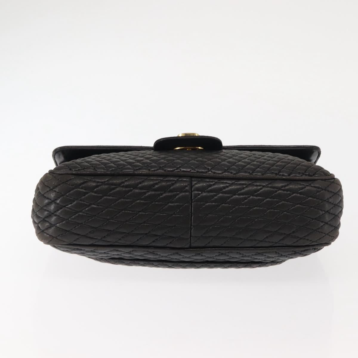 BALLY Chain Shoulder Bag Leather Black Auth 147146