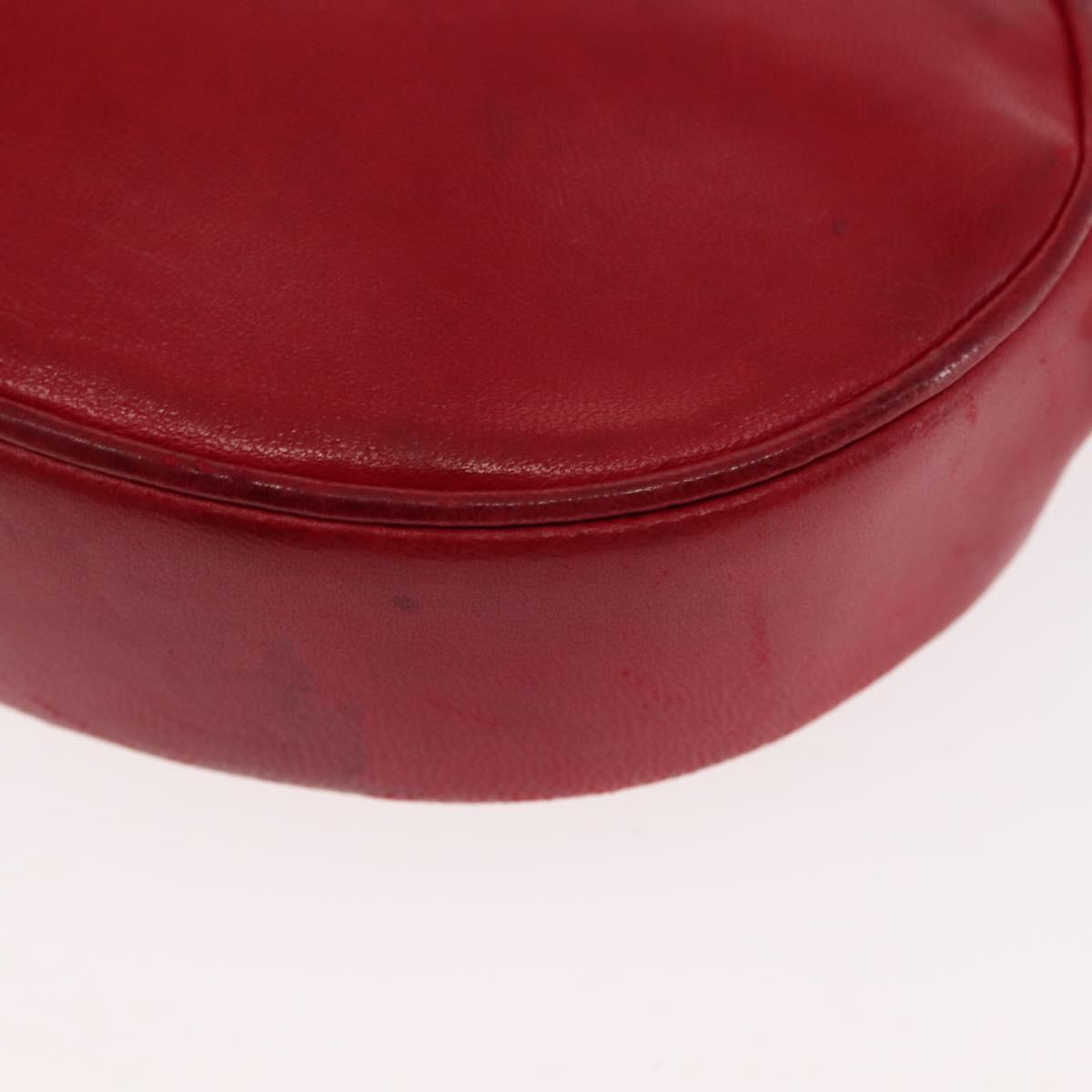 CHANEL COCO Mark Chain Shoulder Bag Lamb Skin Red CC Auth 147148