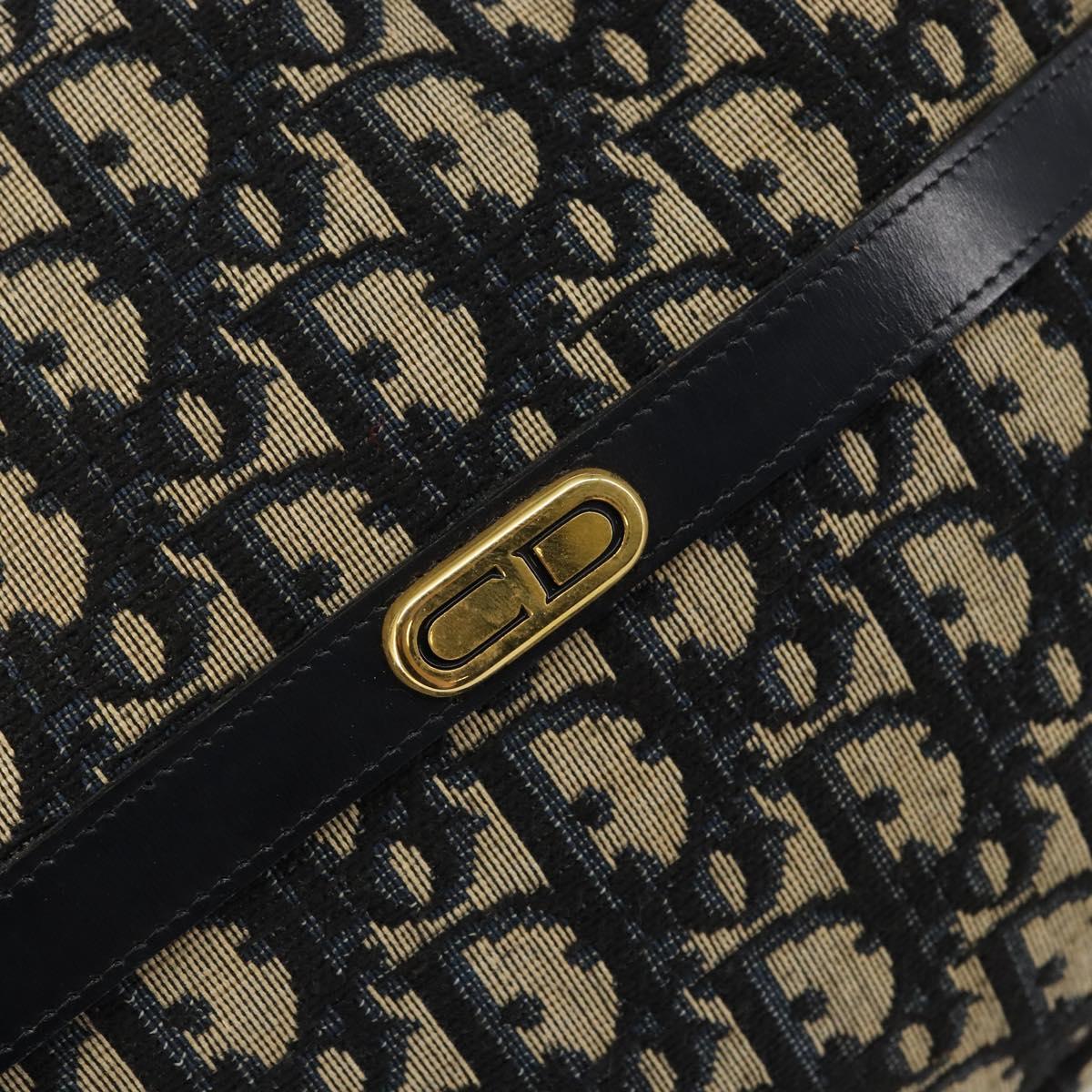Christian Dior Trotter Canvas Shoulder Bag Navy Auth 147153