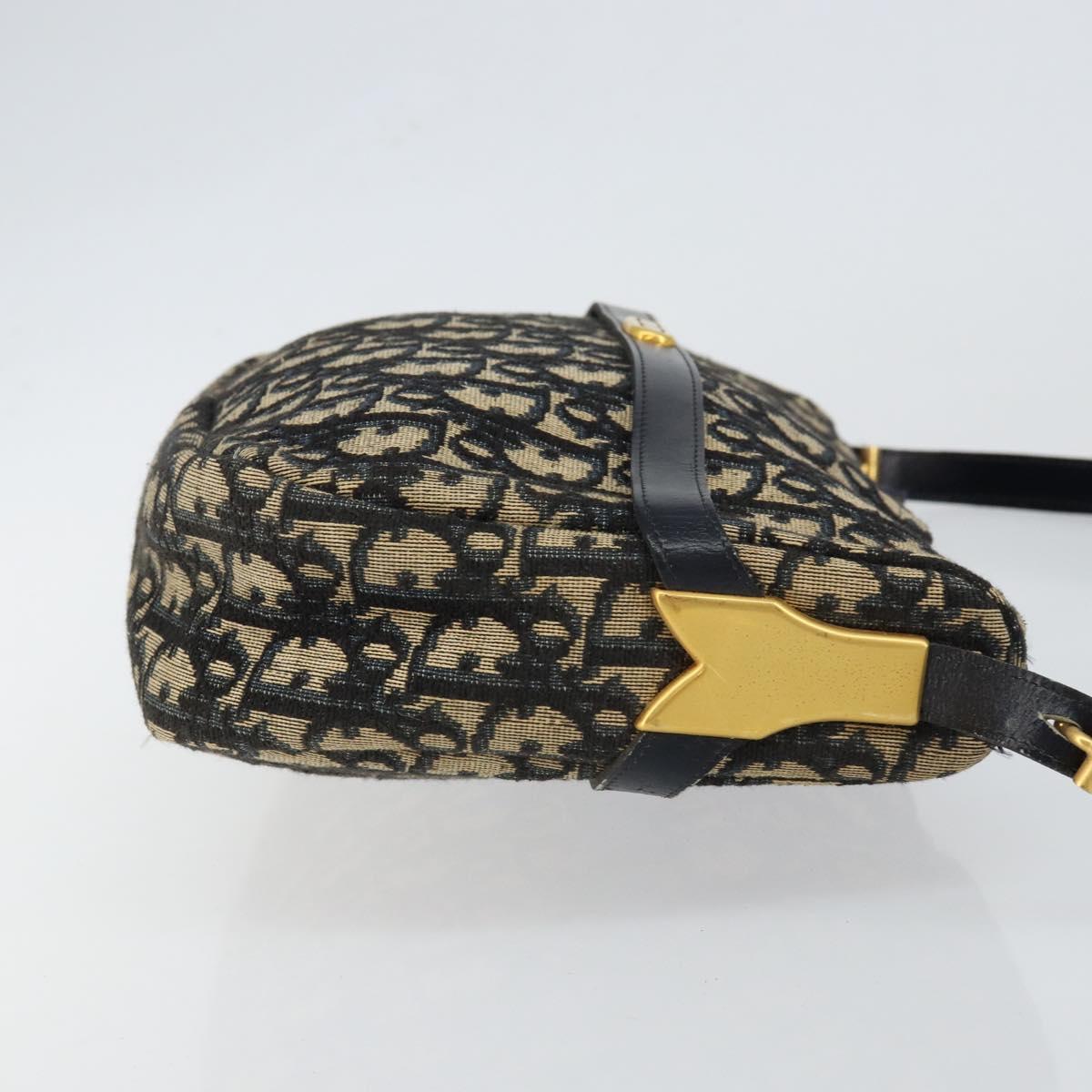 Christian Dior Trotter Canvas Shoulder Bag Navy Auth 147153