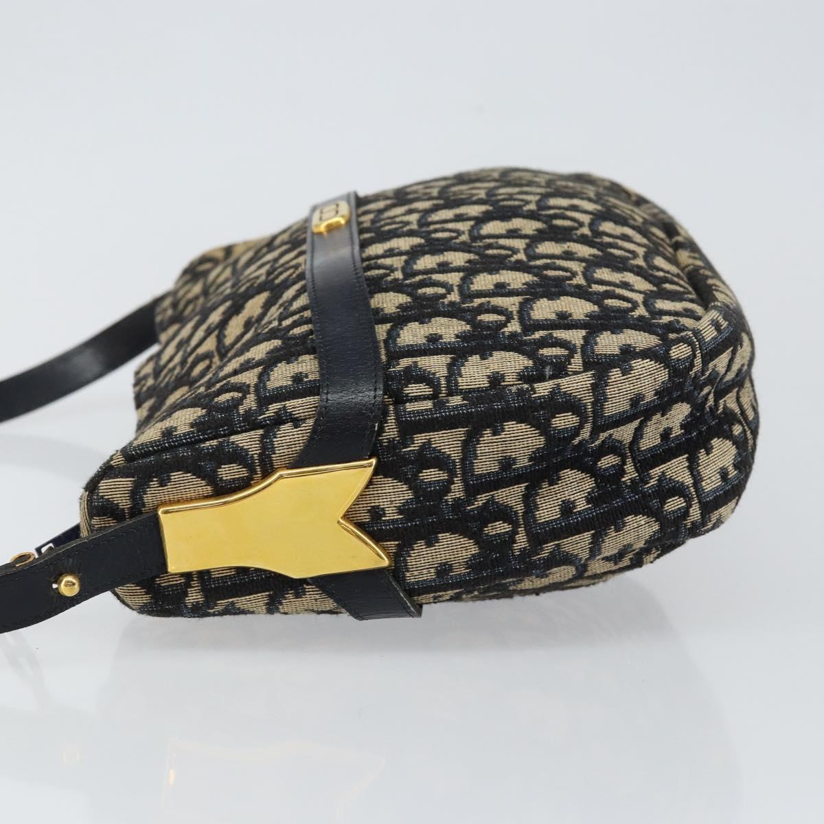 Christian Dior Trotter Canvas Shoulder Bag Navy Auth 147153