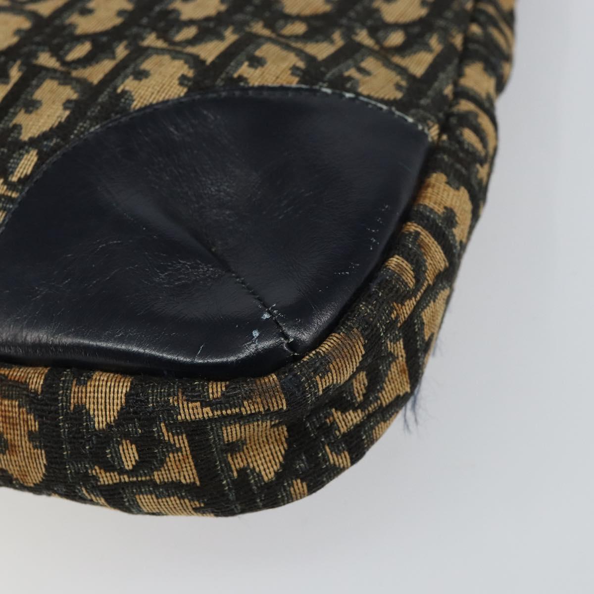 Christian Dior Trotter Canvas Shoulder Bag Navy Auth 147154