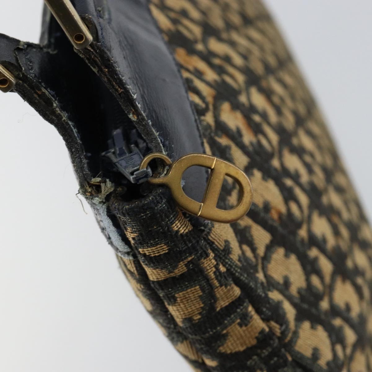 Christian Dior Trotter Canvas Shoulder Bag Navy Auth 147154