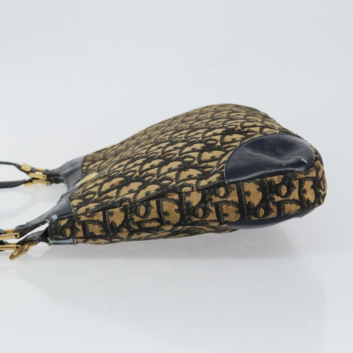 Christian Dior Trotter Canvas Shoulder Bag Navy Auth 147154