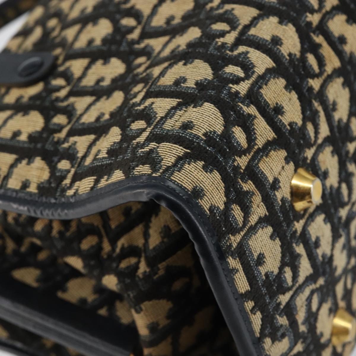 Christian Dior Trotter Canvas Hand Bag Navy Auth 147155