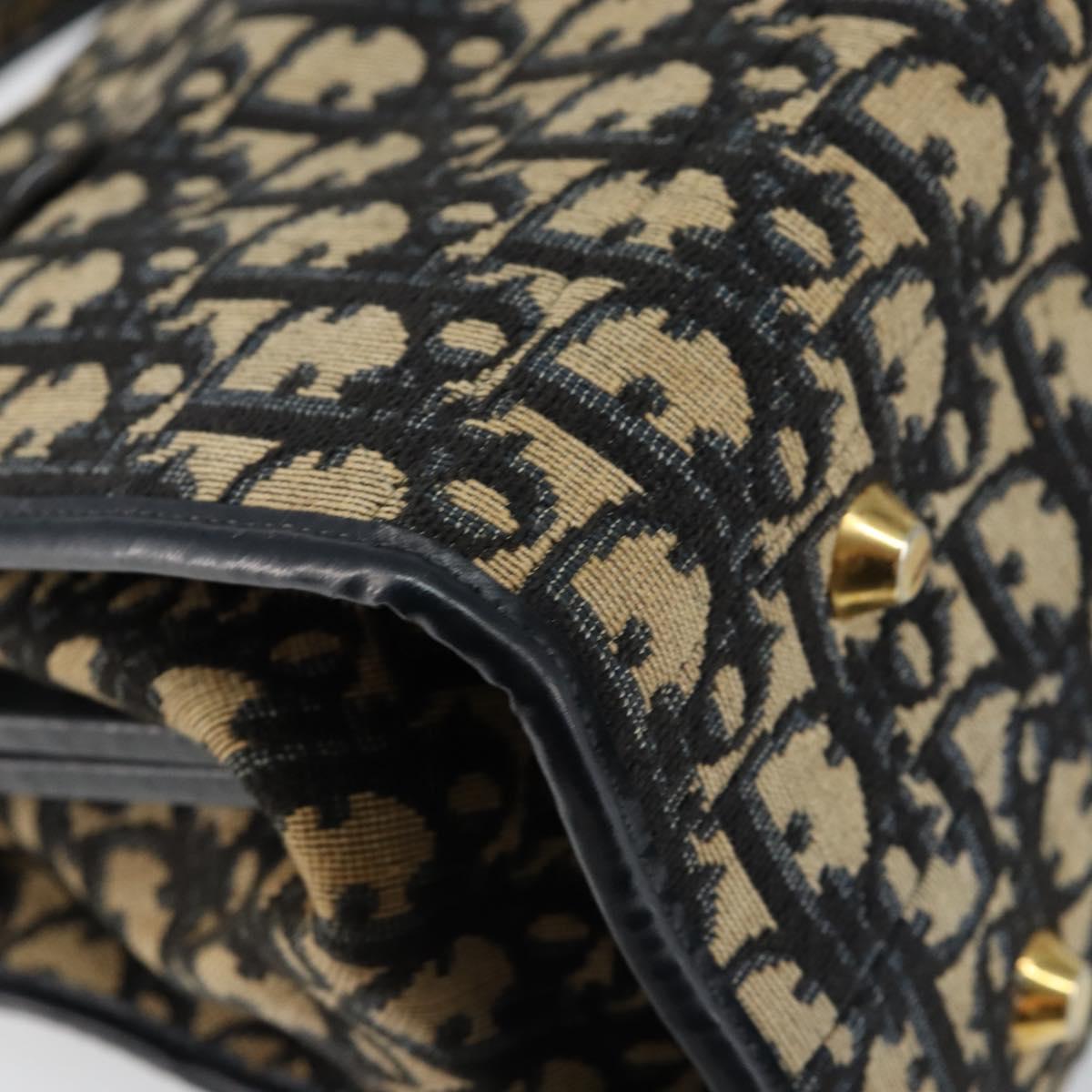 Christian Dior Trotter Canvas Hand Bag Navy Auth 147155