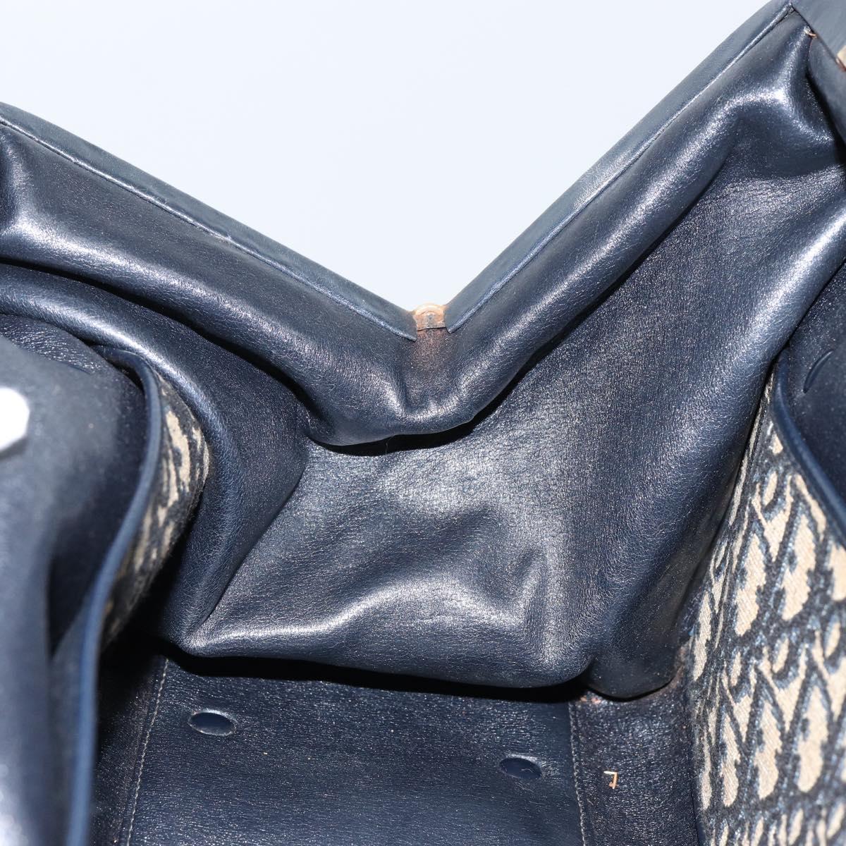 Christian Dior Trotter Canvas Hand Bag Navy Auth 147155