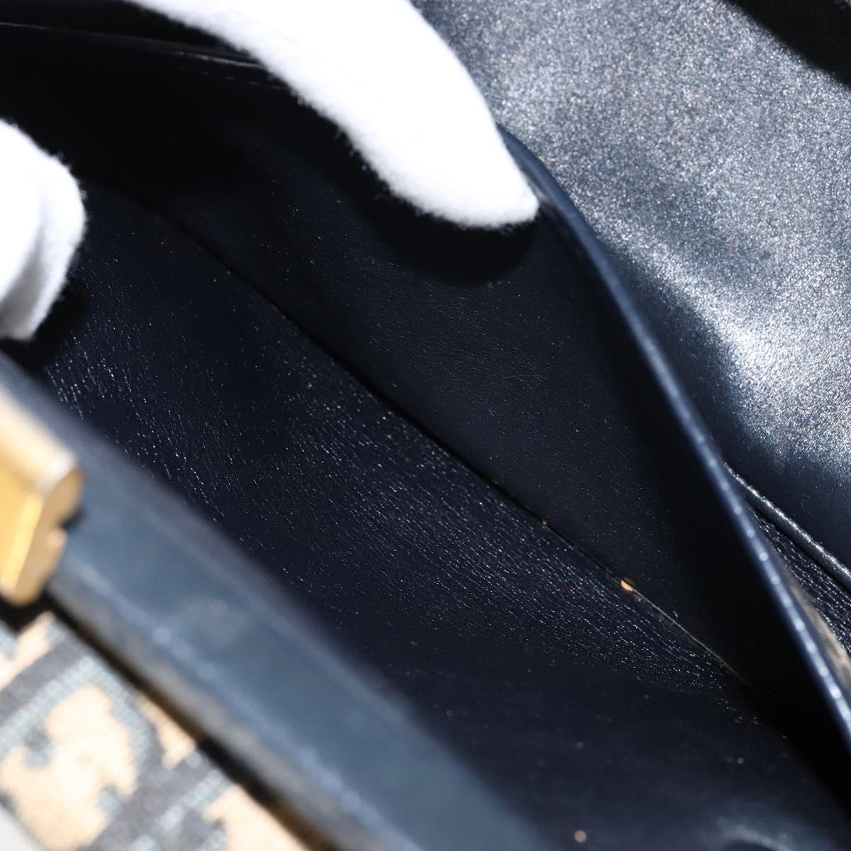 Christian Dior Trotter Canvas Hand Bag Navy Auth 147155