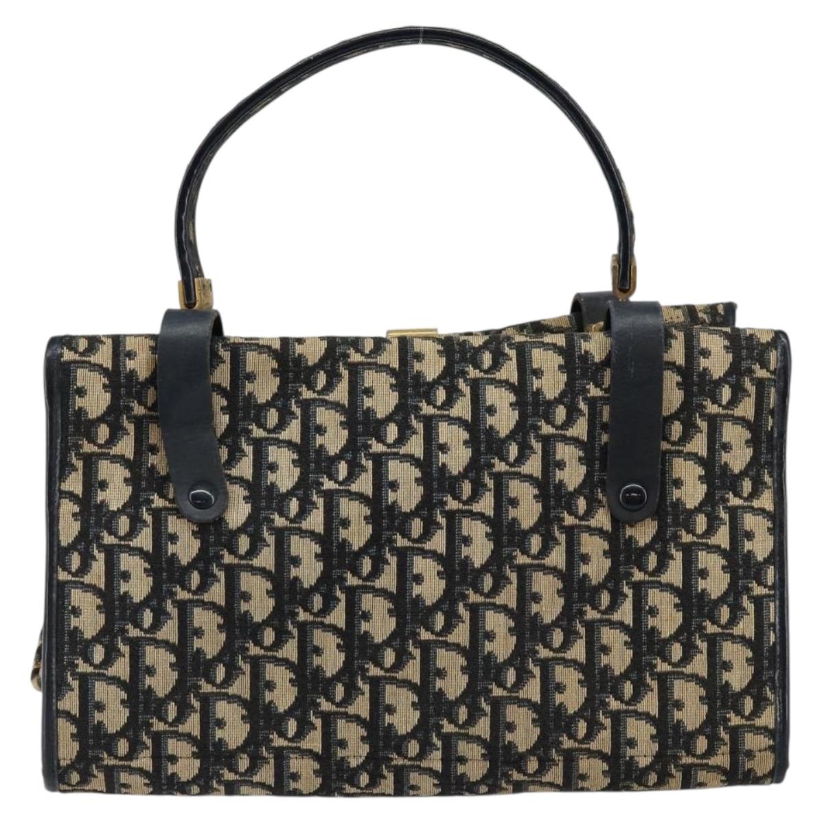 Christian Dior Trotter Canvas Hand Bag Navy Auth 147155