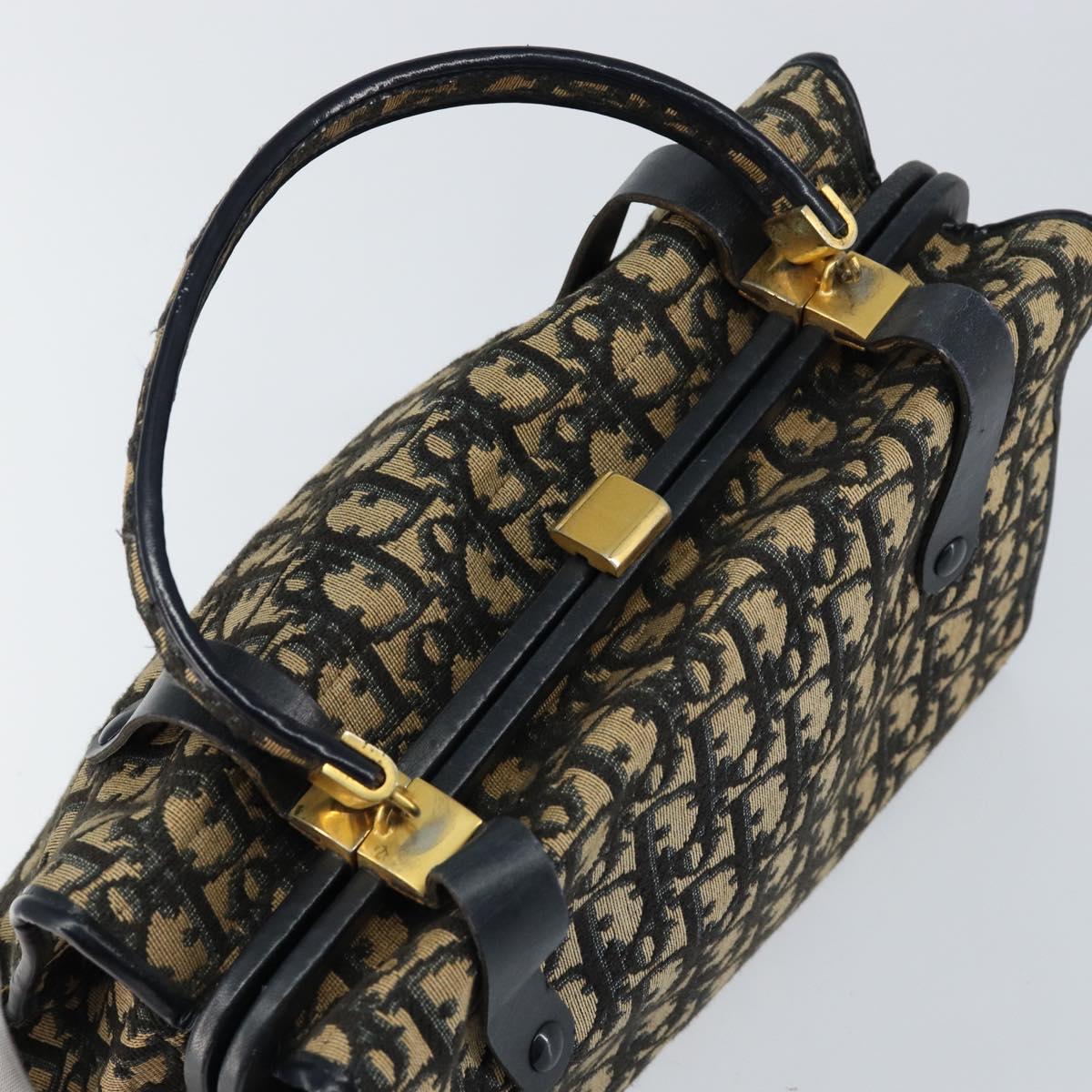 Christian Dior Trotter Canvas Hand Bag Navy Auth 147155