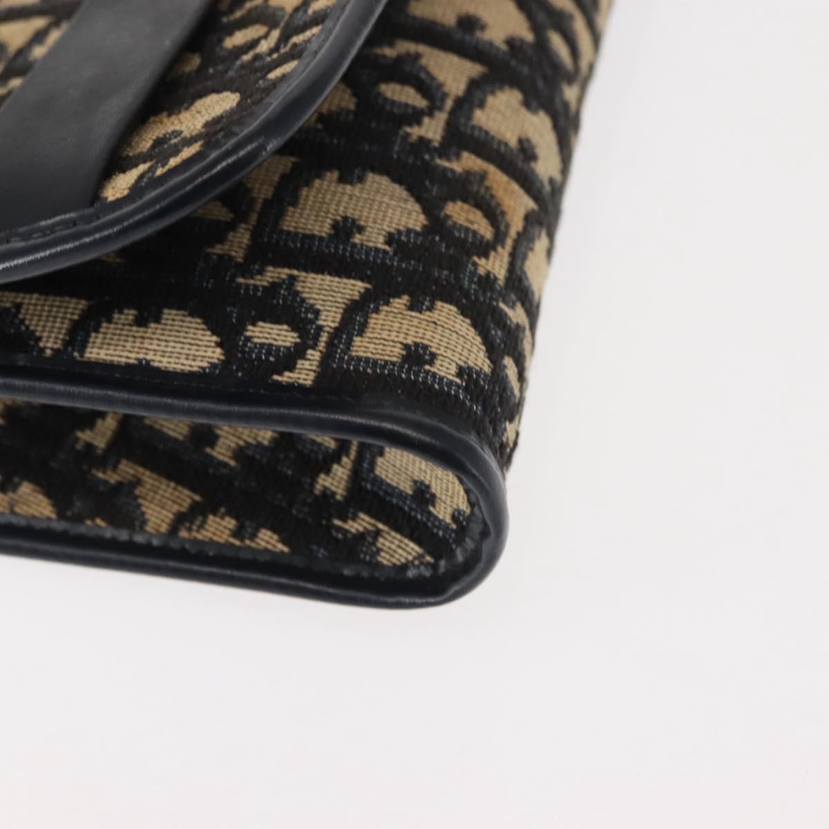 Christian Dior Trotter Canvas Chain Shoulder Bag Navy Auth 147156