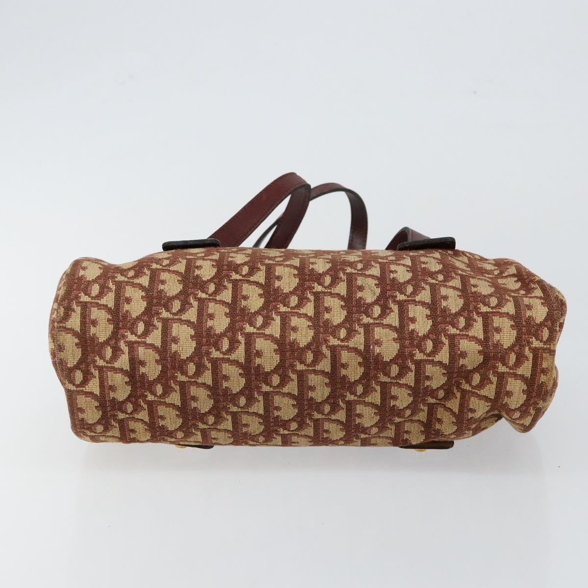 Christian Dior Trotter Canvas Hand Bag Red Auth 147157