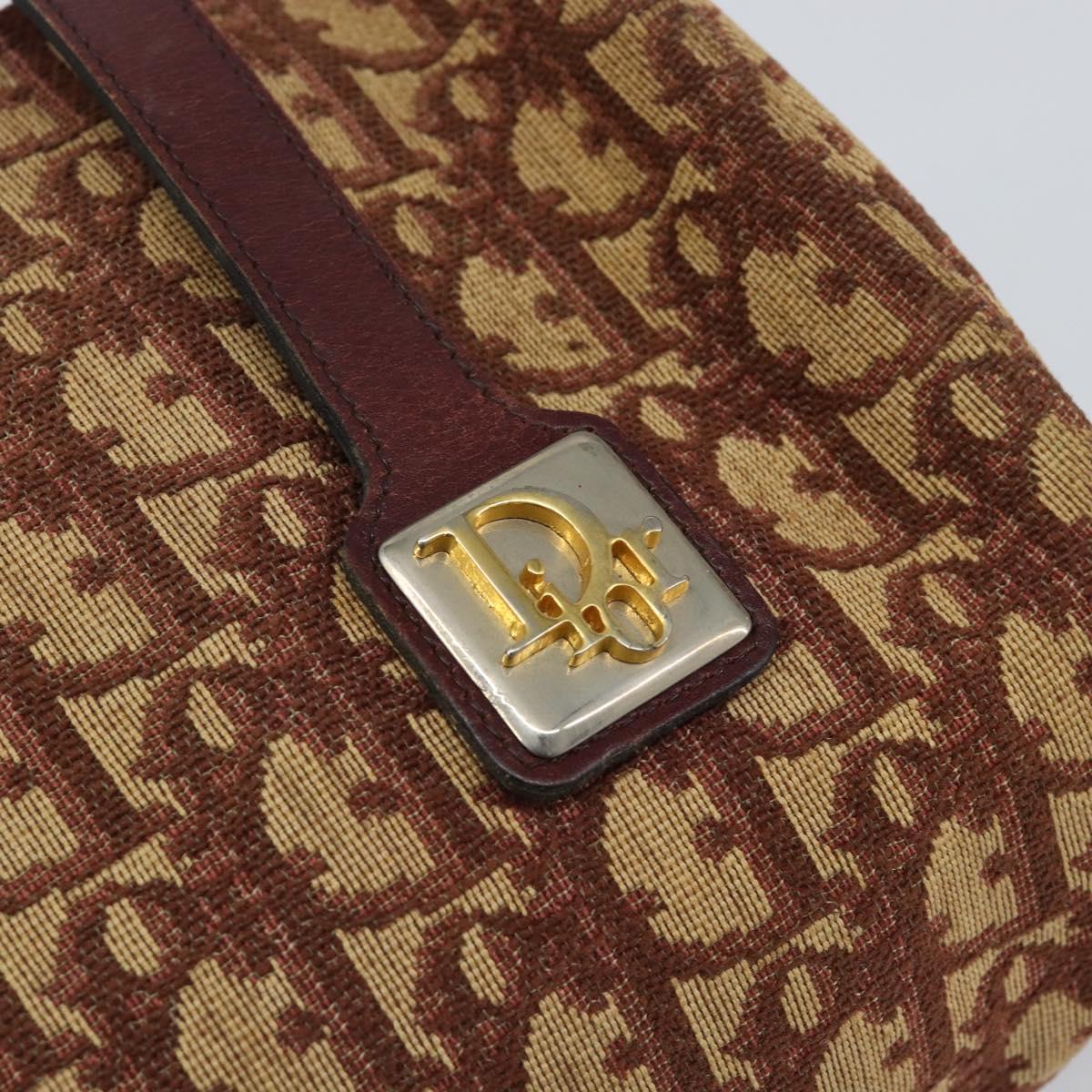 Christian Dior Trotter Canvas Hand Bag Red Auth 147157