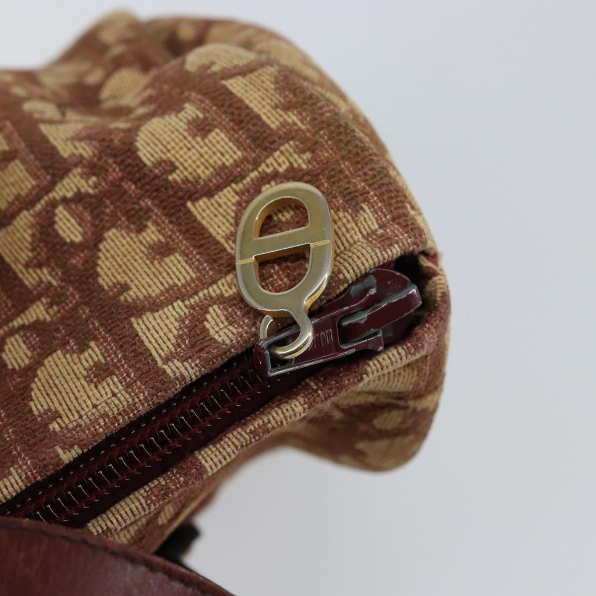 Christian Dior Trotter Canvas Hand Bag Red Auth 147157