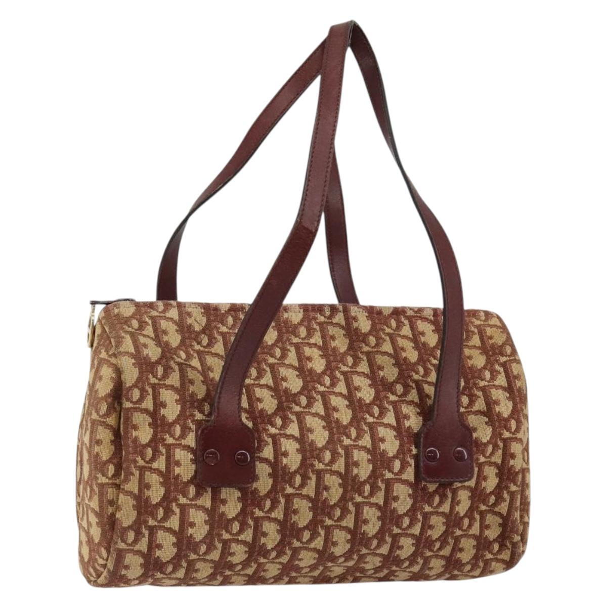 Christian Dior Trotter Canvas Hand Bag Red Auth 147157