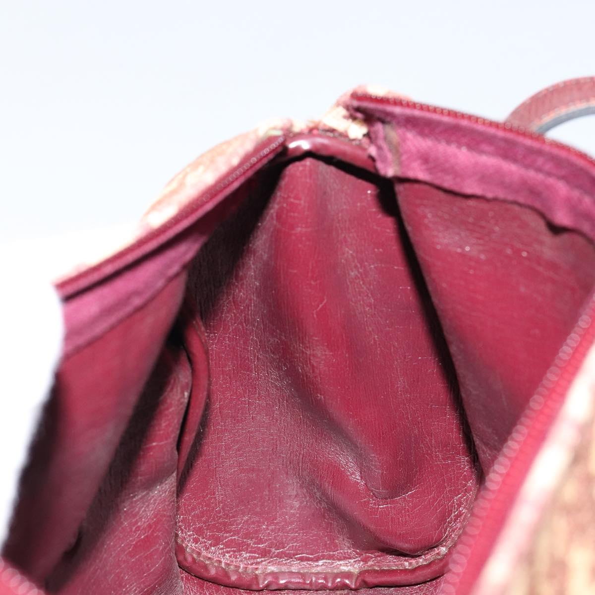 Christian Dior Trotter Canvas Hand Bag Red Auth 147157