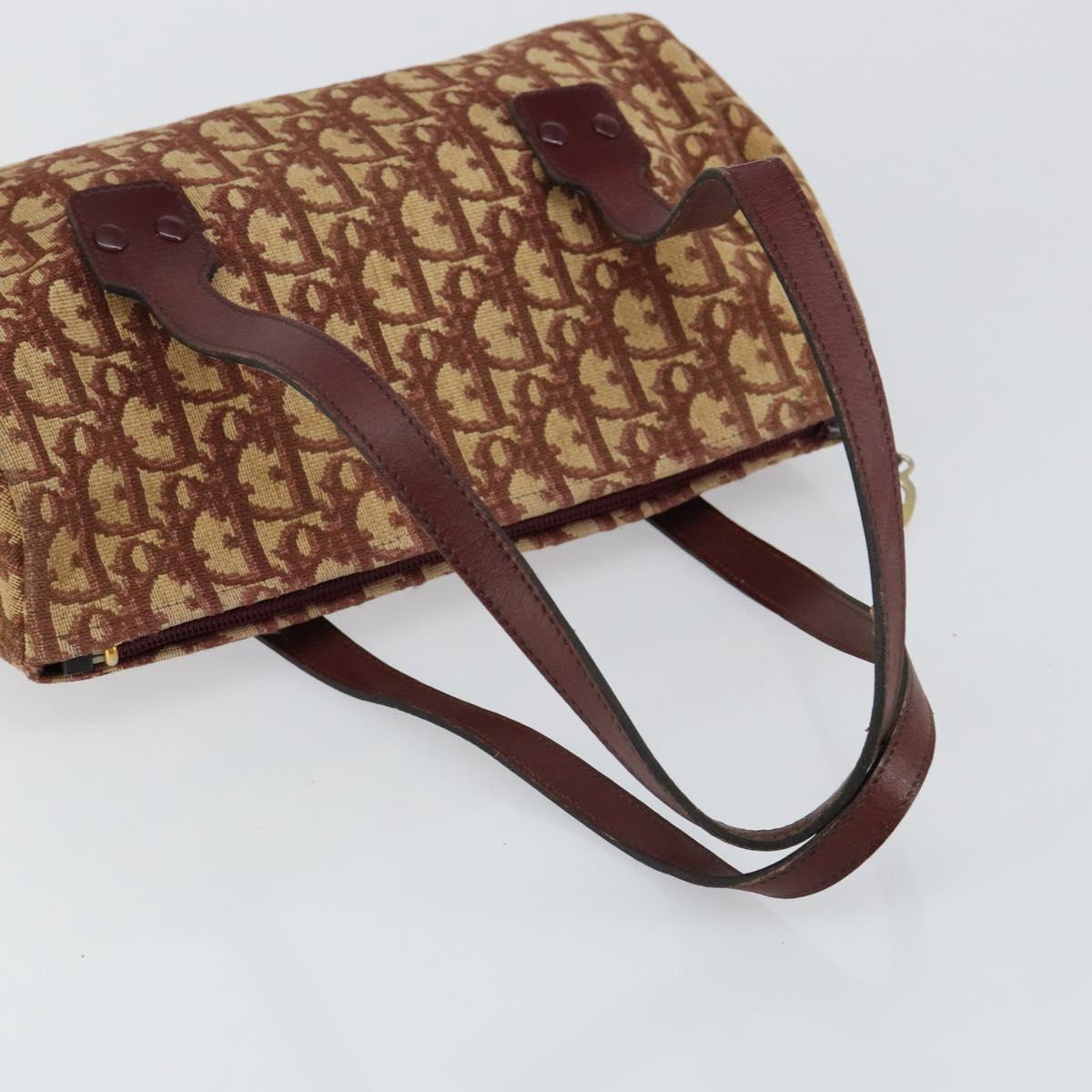 Christian Dior Trotter Canvas Hand Bag Red Auth 147157