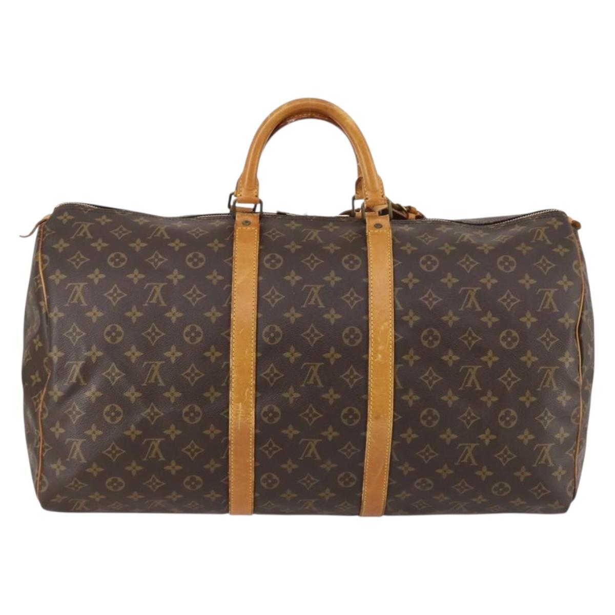 LOUIS VUITTON Monogram Keepall 55 Boston Bag M41424 LV Auth 147182