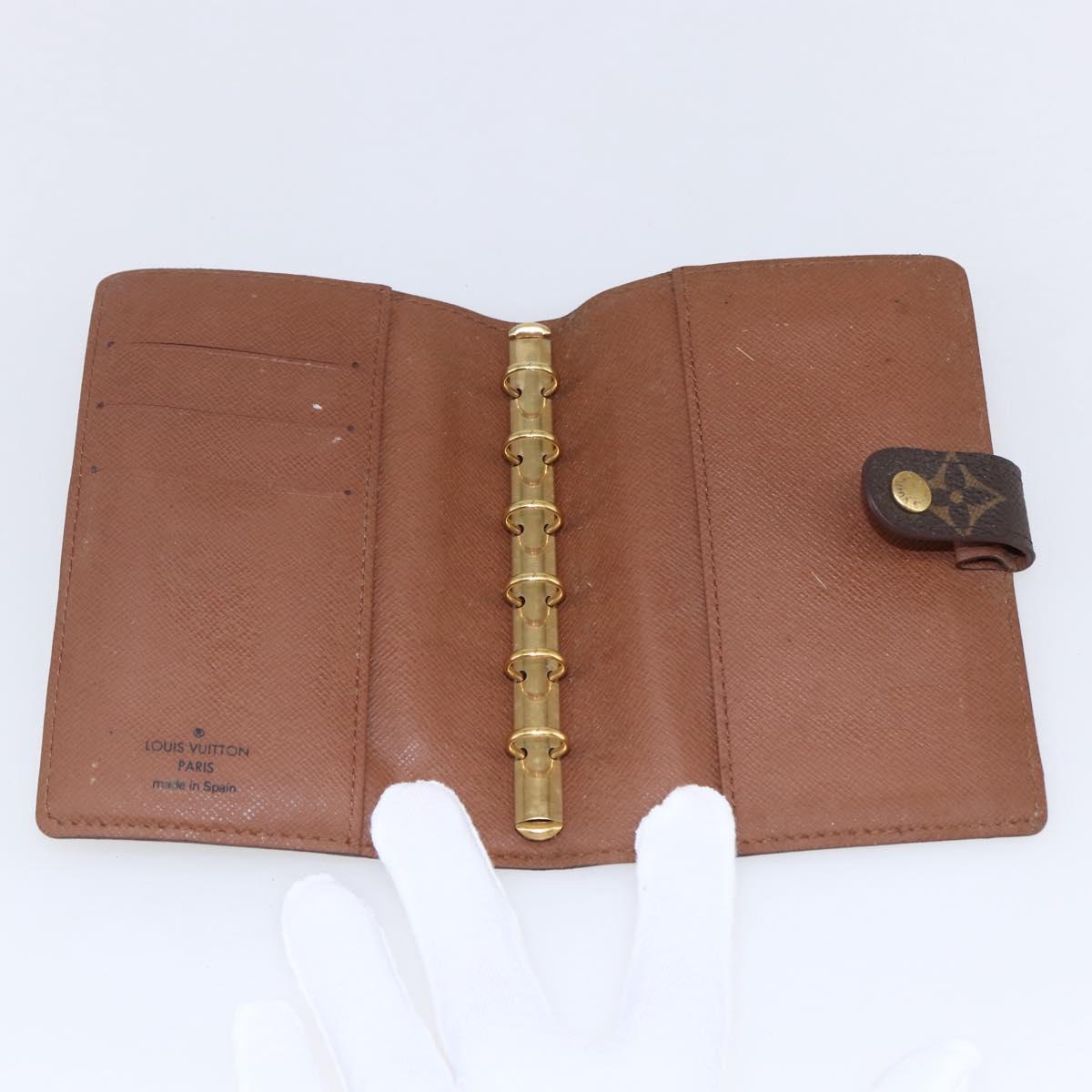 LOUIS VUITTON Monogram Agenda PM Day Planner Cover R20005 LV Auth 147187