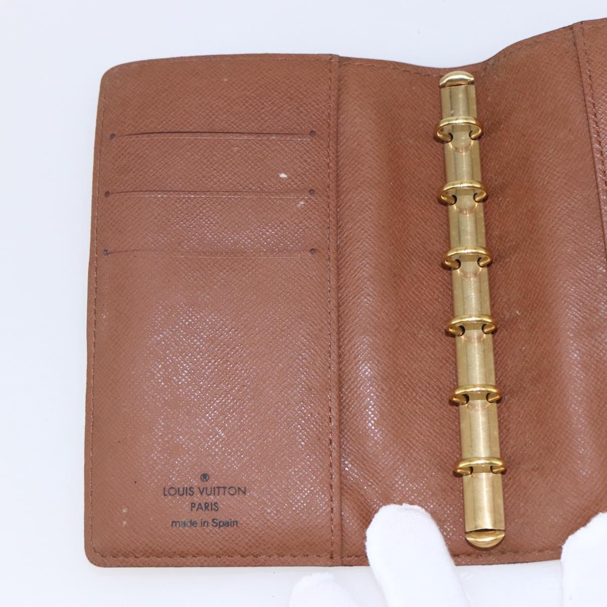 LOUIS VUITTON Monogram Agenda PM Day Planner Cover R20005 LV Auth 147187