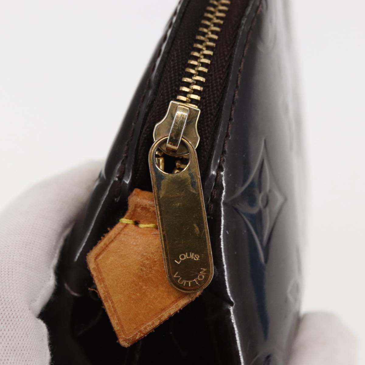 LOUIS VUITTON Monogram Vernis Pochette PM Pouch Amarante M91495 LV Auth 147190