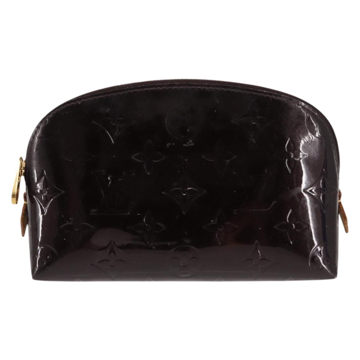 LOUIS VUITTON Monogram Vernis Pochette PM Pouch Amarante M91495 LV Auth 147190