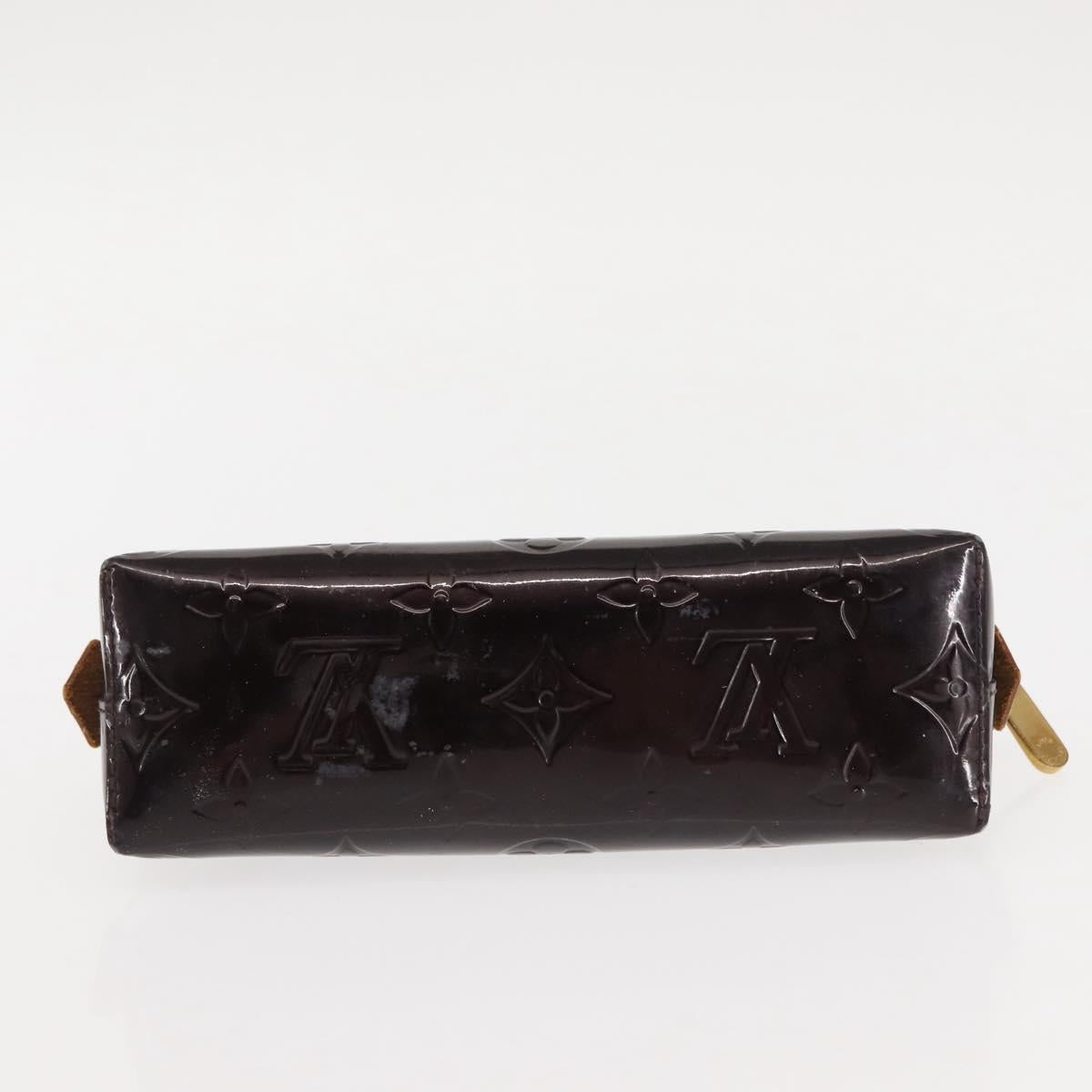 LOUIS VUITTON Monogram Vernis Pochette PM Pouch Amarante M91495 LV Auth 147190