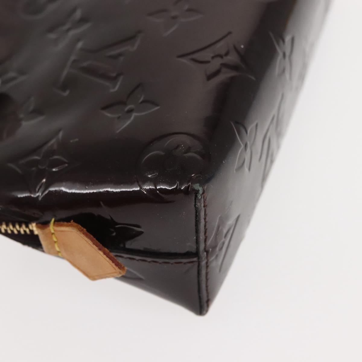 LOUIS VUITTON Monogram Vernis Pochette PM Pouch Amarante M91495 LV Auth 147190