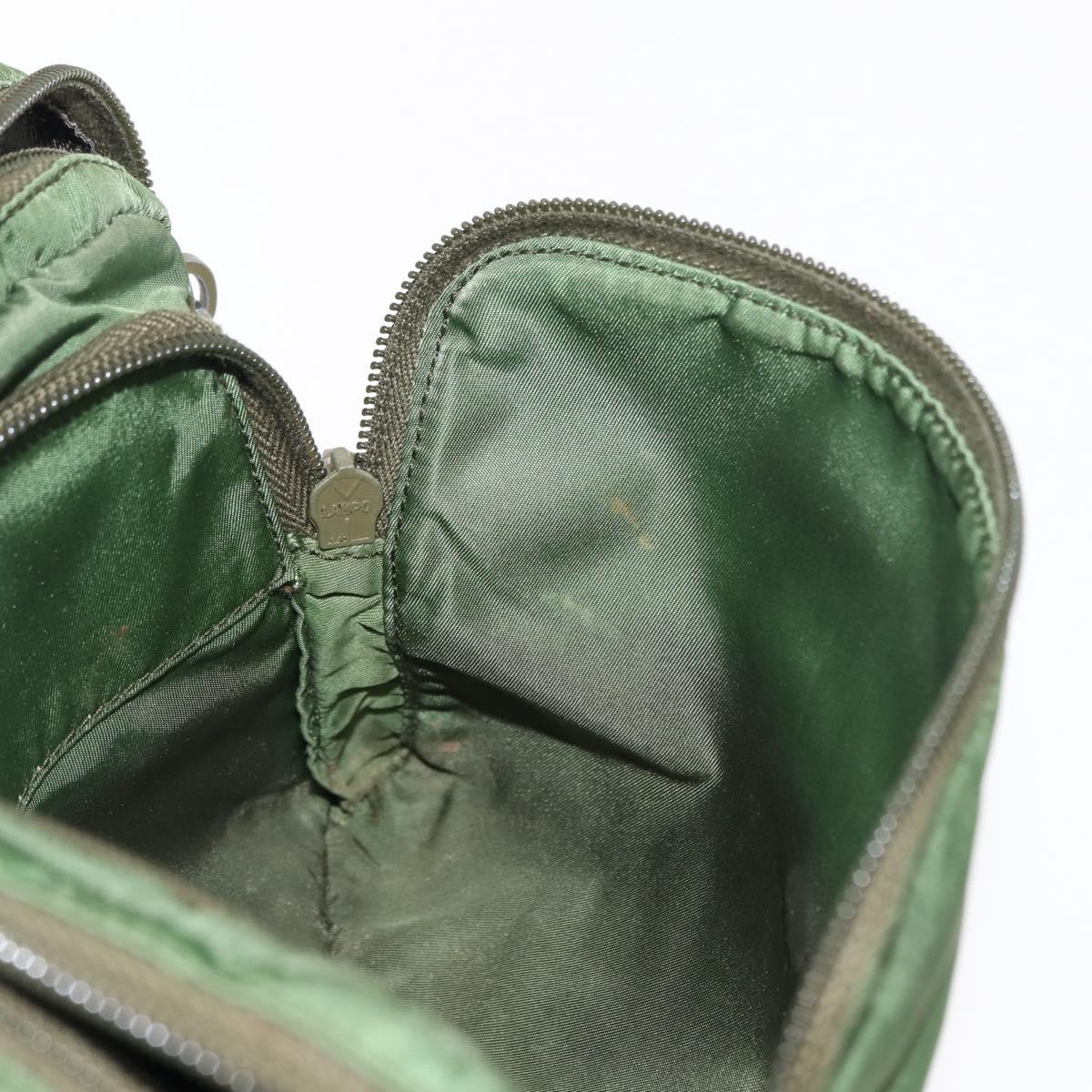 PRADA Shoulder Bag Nylon Green Silver Auth 147192