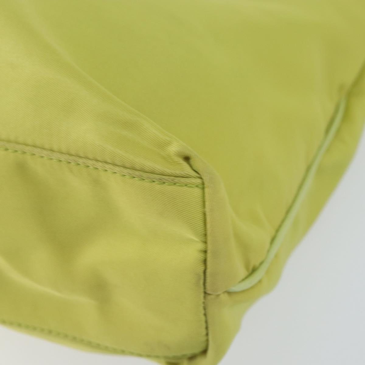PRADA Tote Bag Nylon Silver Light green Auth 147193