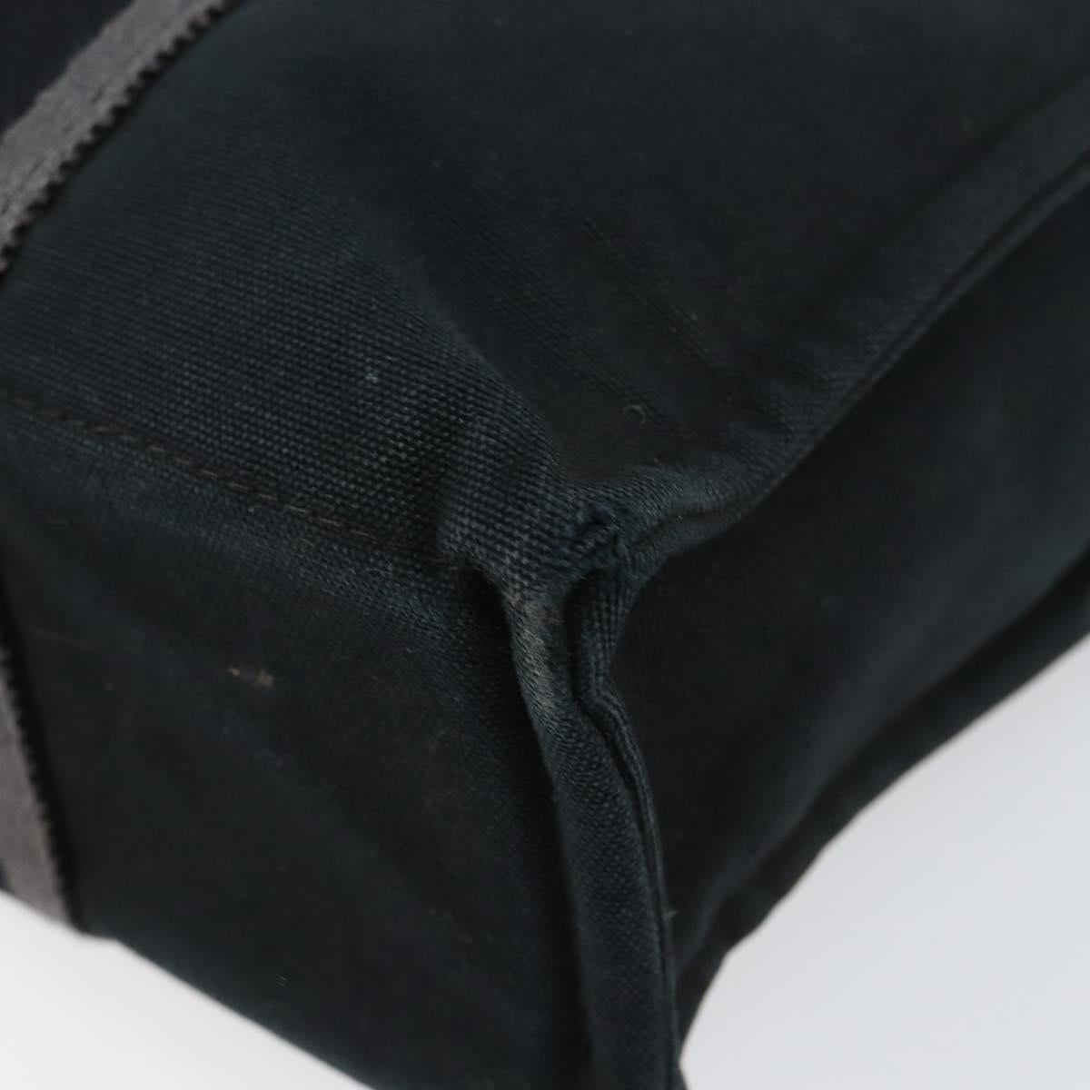 HERMES Fourre Tout PM Hand Bag Canvas Black Silver Auth 147194