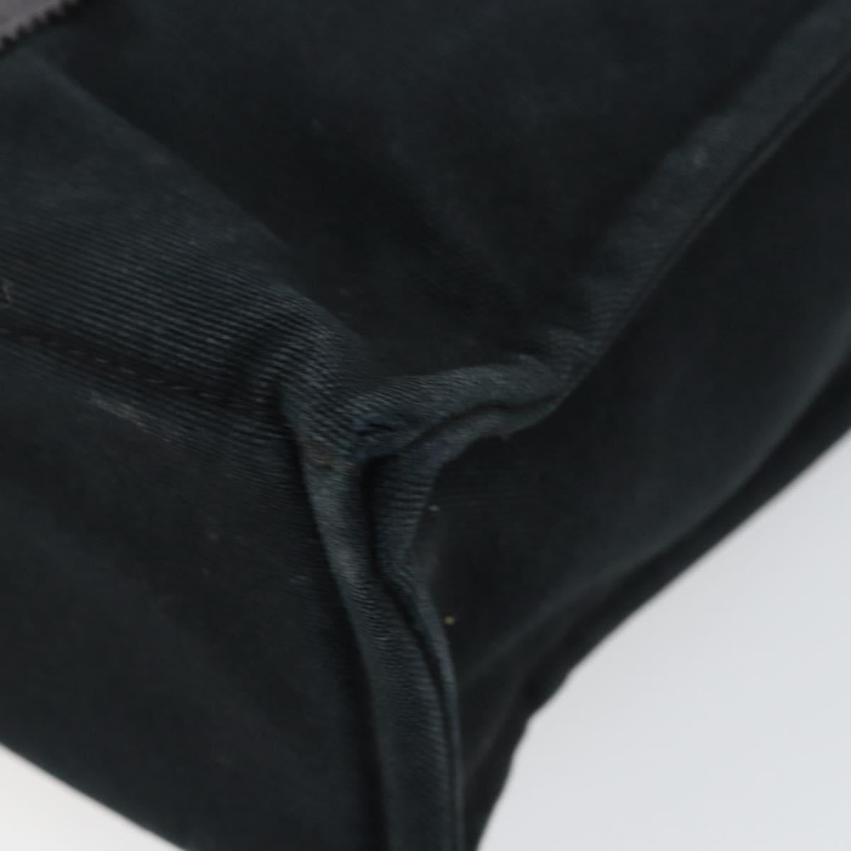 HERMES Fourre Tout PM Hand Bag Canvas Black Silver Auth 147194