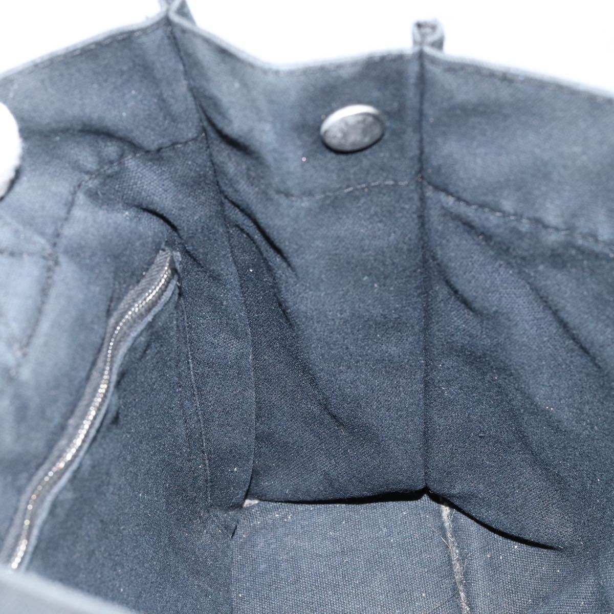 HERMES Fourre Tout PM Hand Bag Canvas Black Silver Auth 147194