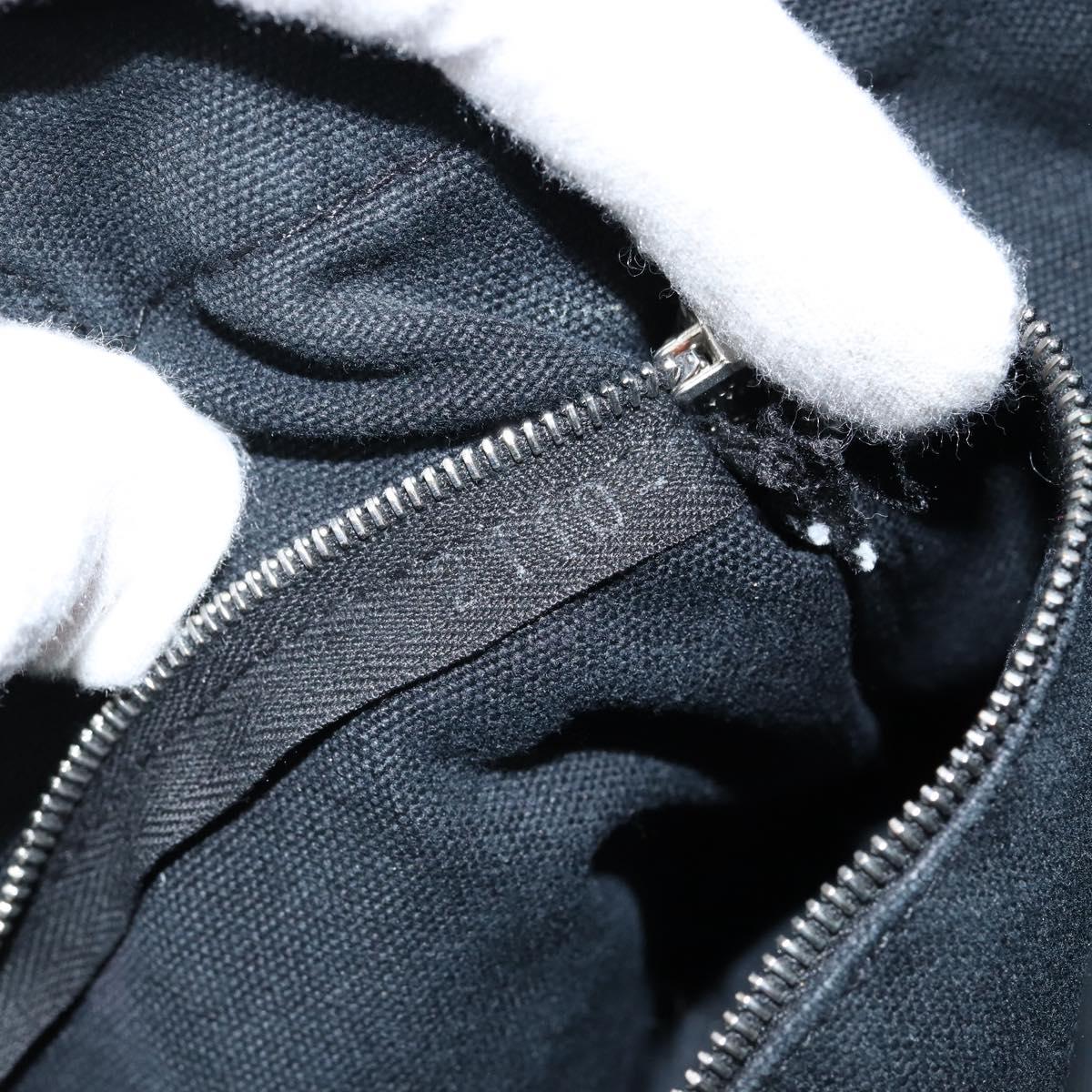 HERMES Fourre Tout PM Hand Bag Canvas Black Silver Auth 147194