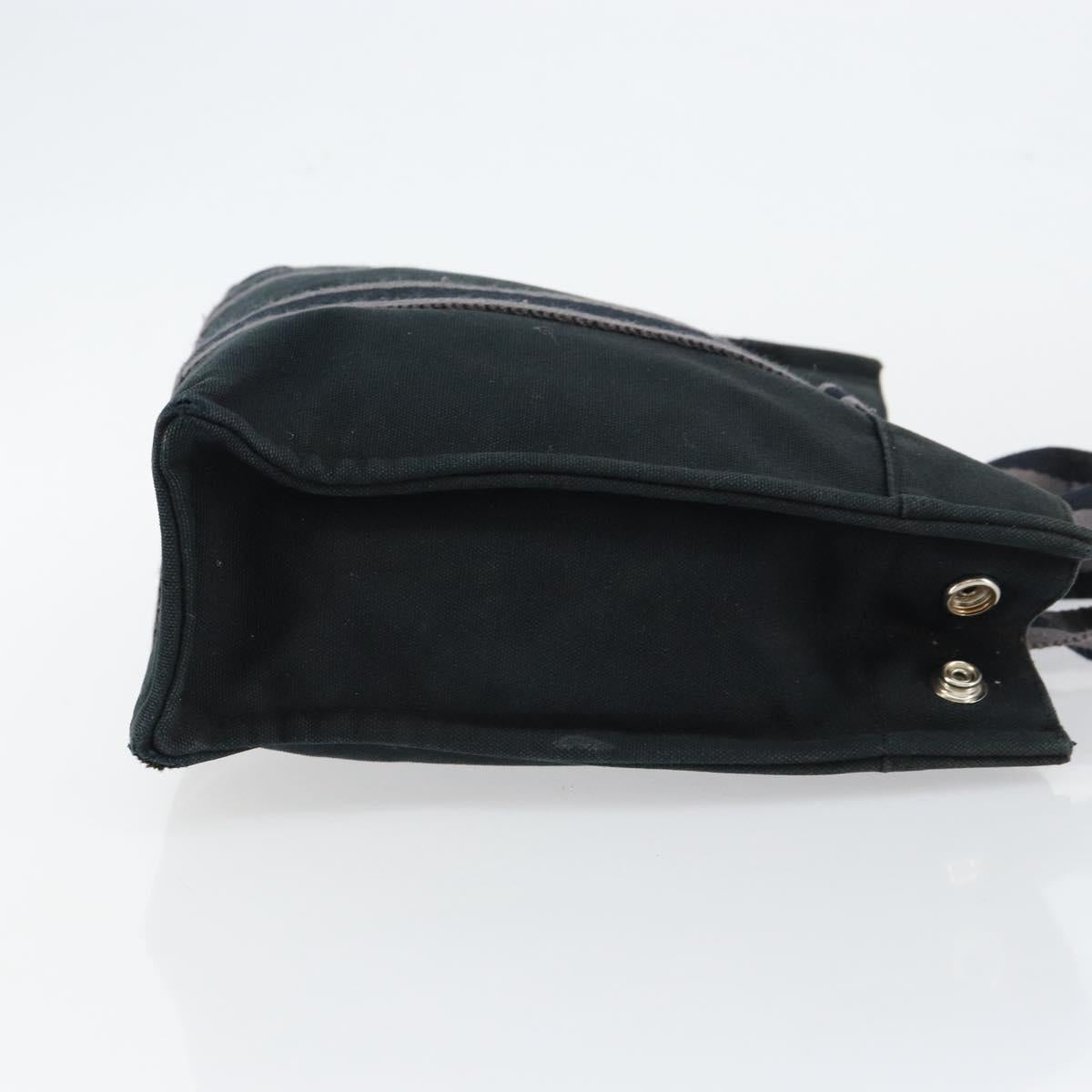 HERMES Fourre Tout PM Hand Bag Canvas Black Silver Auth 147194