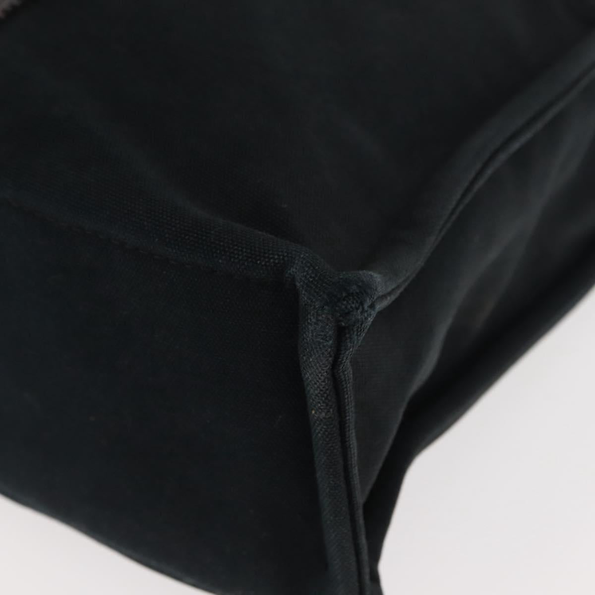 HERMES Fourre Tout MM Hand Bag Canvas Black Silver Auth 147195