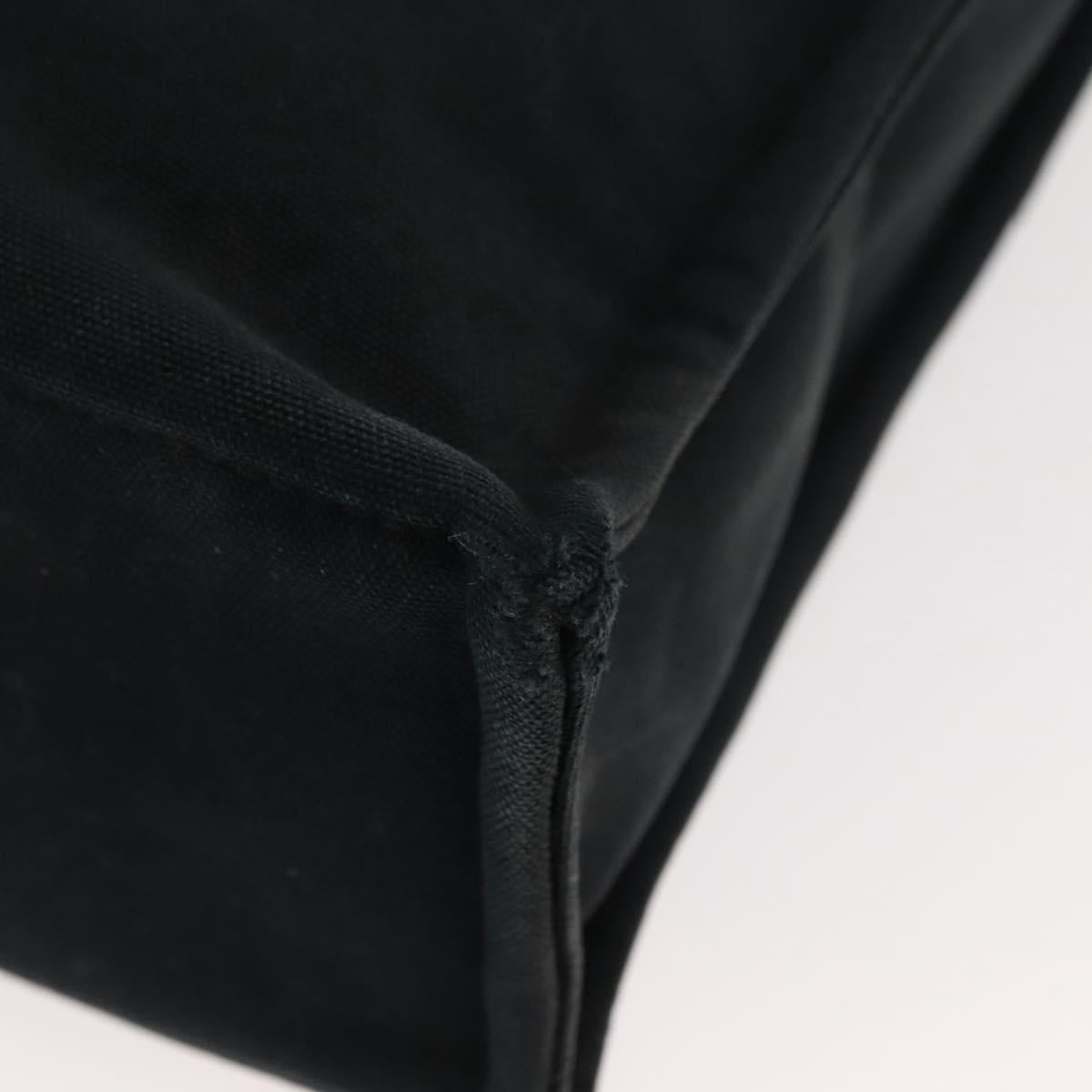 HERMES Fourre Tout MM Hand Bag Canvas Black Silver Auth 147195