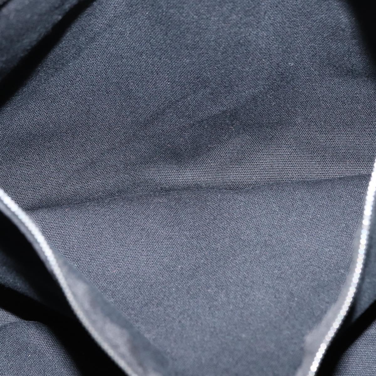 HERMES Fourre Tout MM Hand Bag Canvas Black Silver Auth 147195