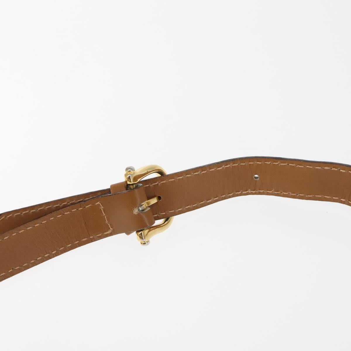 CELINE Macadam Canvas Shoulder Bag PVC Beige Gold Auth 147197