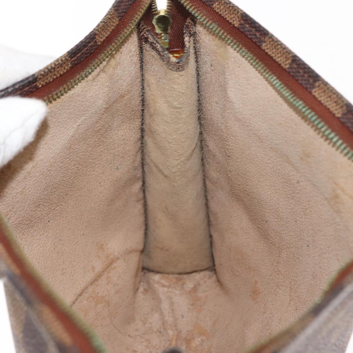 LOUIS VUITTON Damier Ebene Poche Toilette 26 Pouch N47543 LV Auth 147199