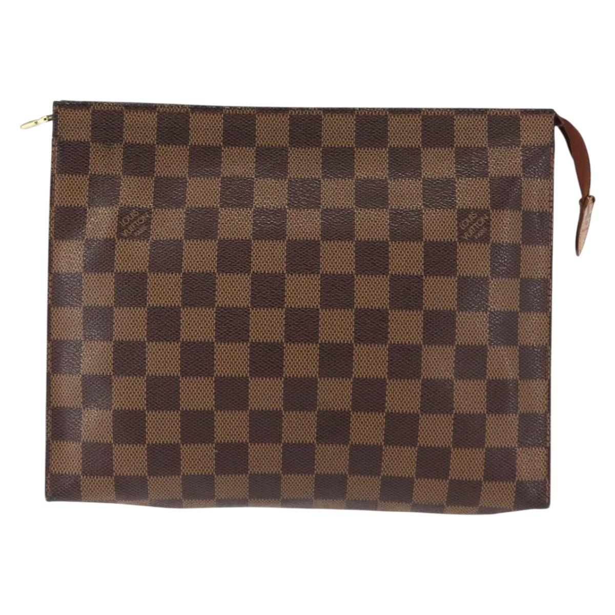 LOUIS VUITTON Damier Ebene Poche Toilette 26 Pouch N47543 LV Auth 147199