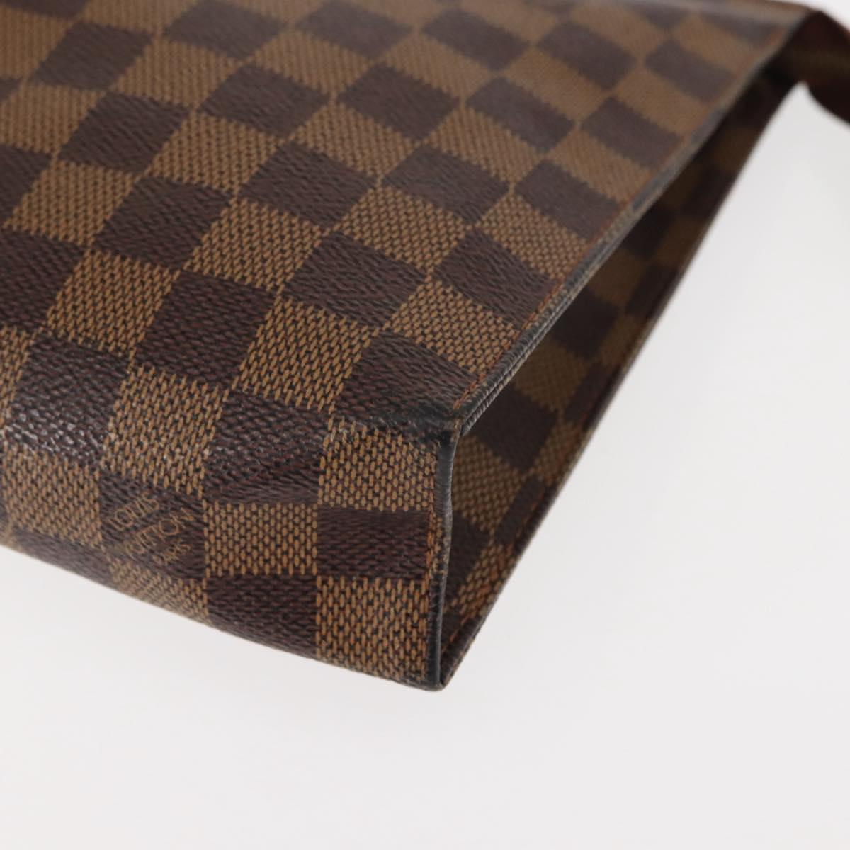 LOUIS VUITTON Damier Ebene Poche Toilette 26 Pouch N47543 LV Auth 147199