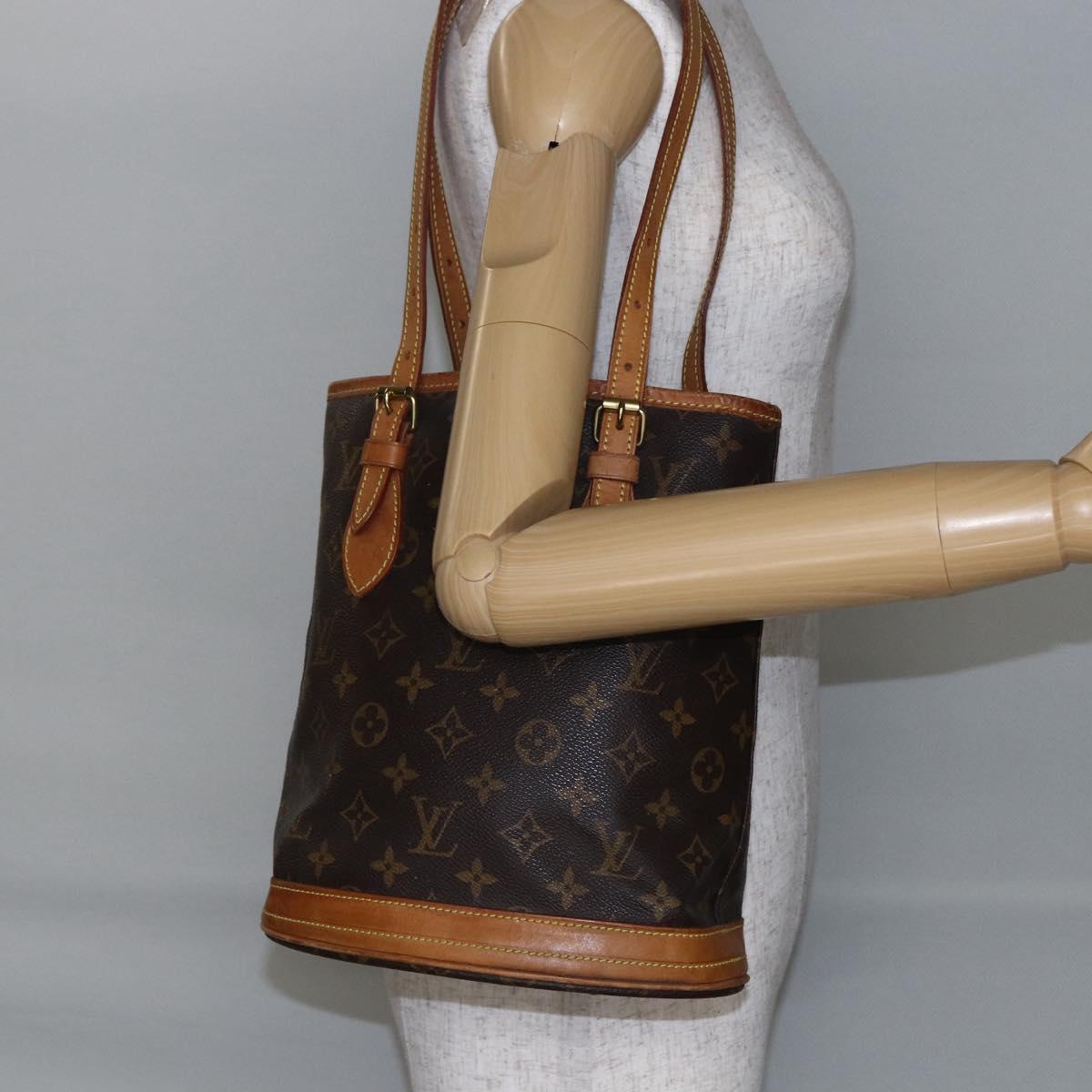 LOUIS VUITTON Monogram Bucket PM Shoulder Bag M42238 LV Auth 147211