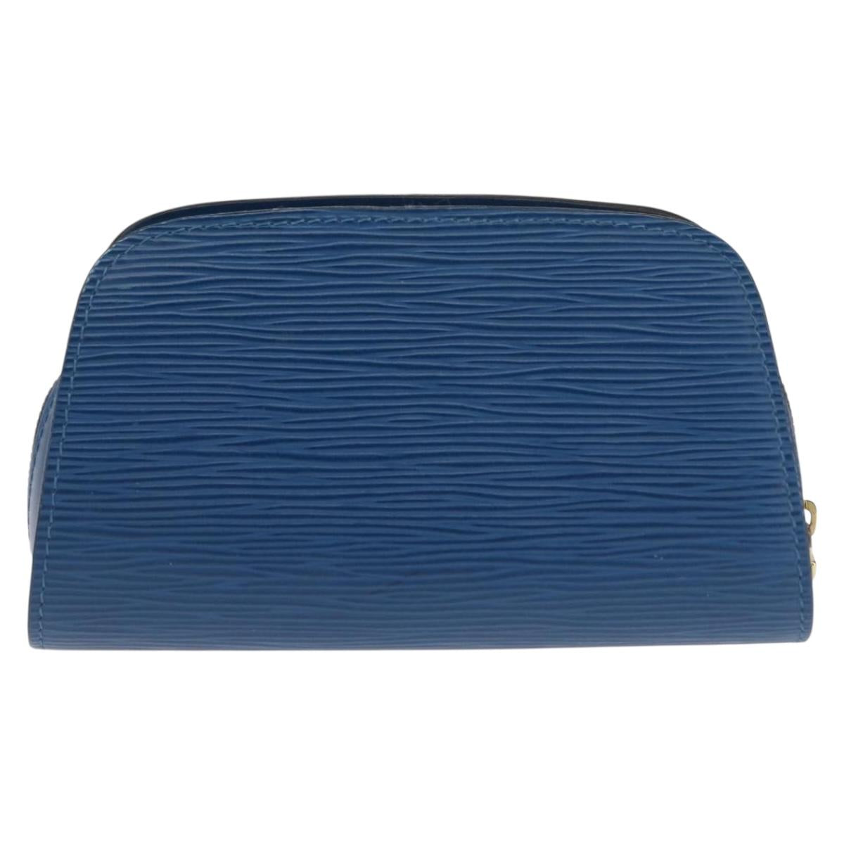 LOUIS VUITTON Epi Dauphine PM Pouch Blue M48445 LV Auth 147225