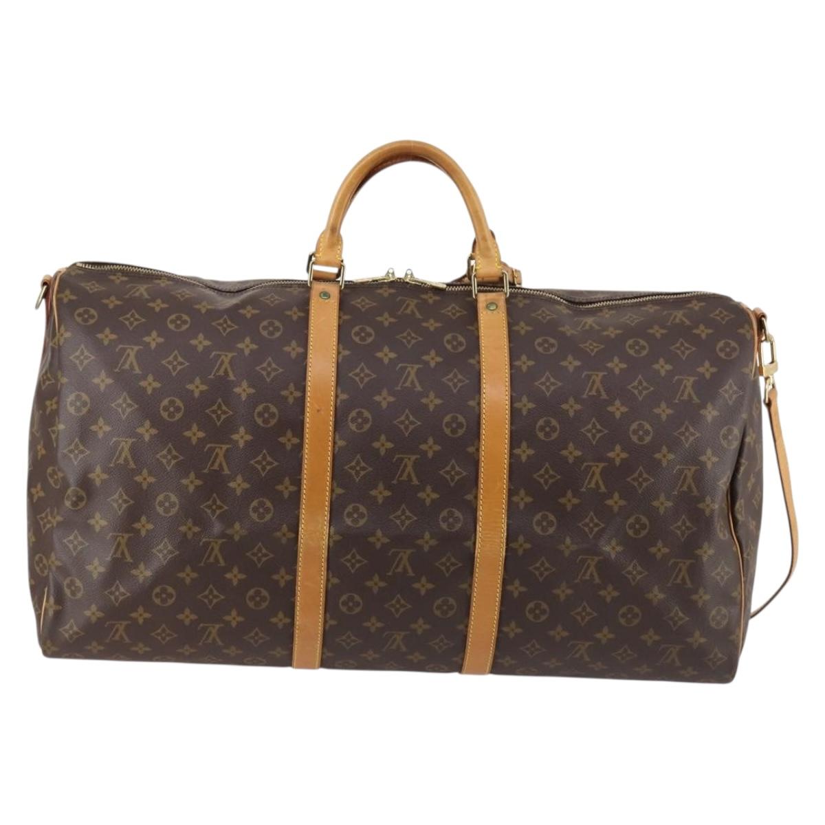LOUIS VUITTON Monogram Keepall Bandouliere 60 Boston Bag M41412 LV Auth 147250