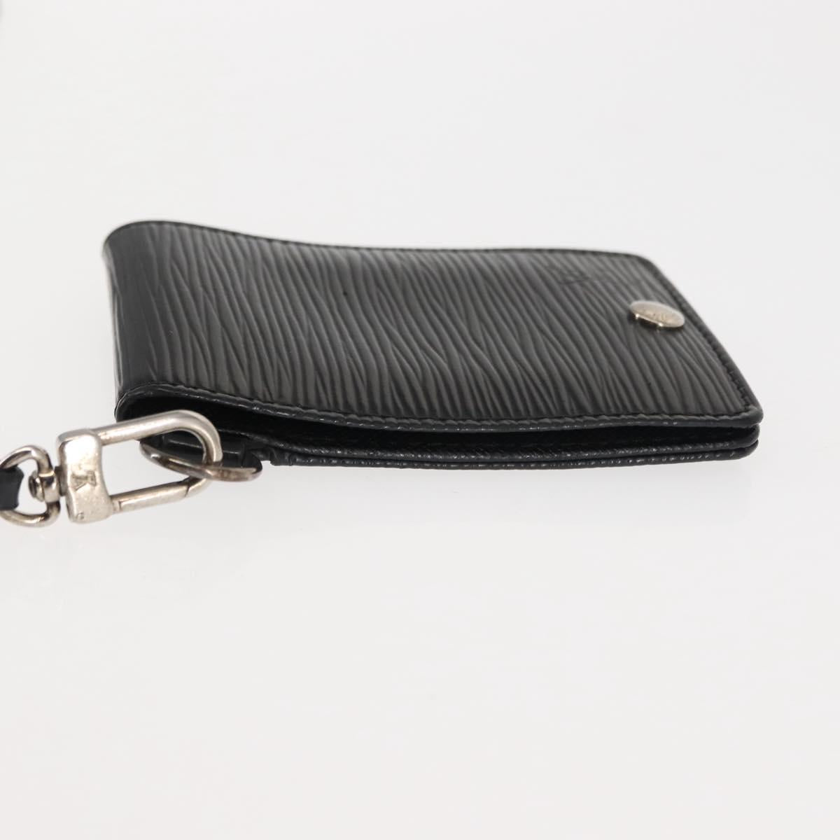 LOUIS VUITTON Epi Porte CartesID Bandouliere Card Case Black M60082 Auth 147251